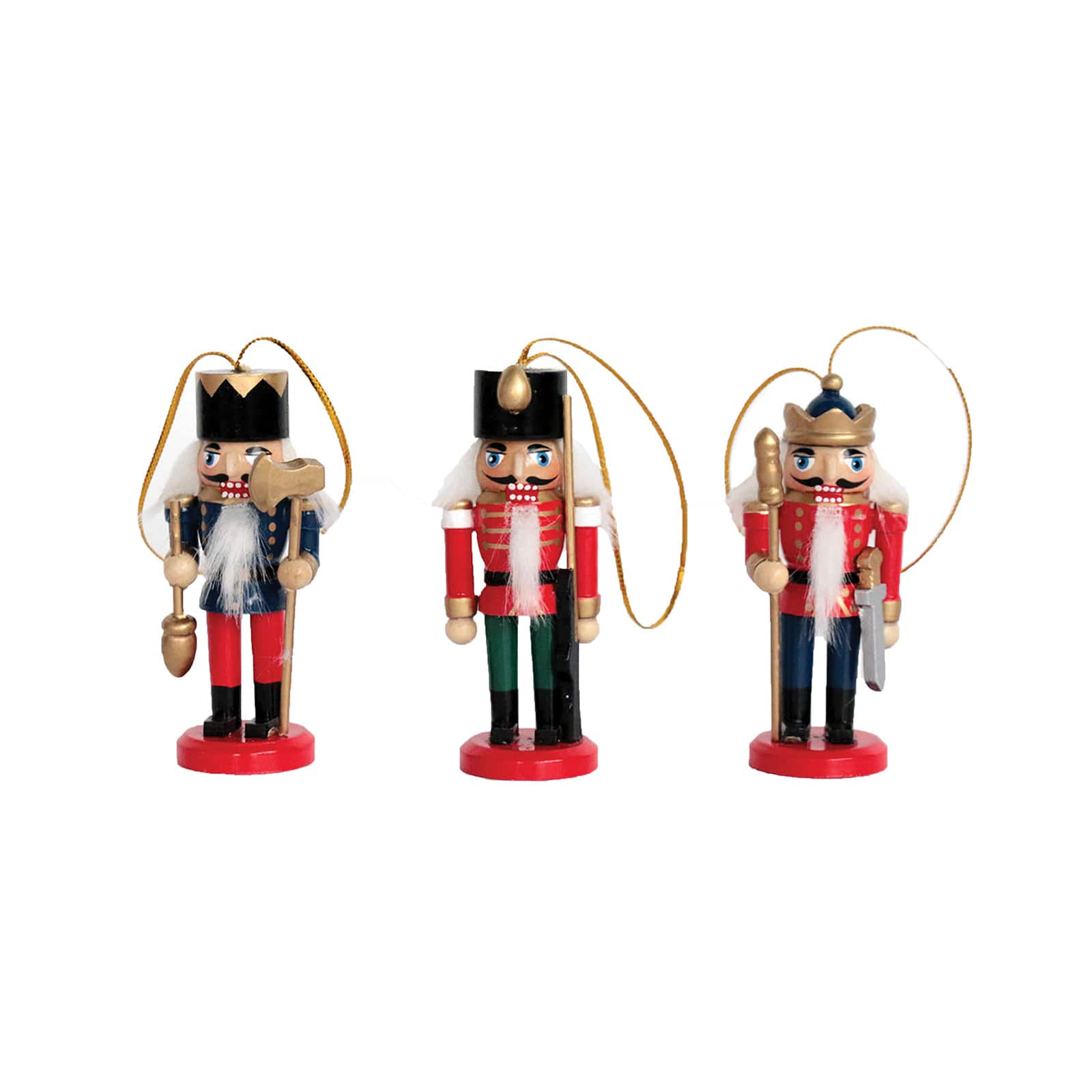 Santa's Workshop 3.3" Nutcracker Ornament Set