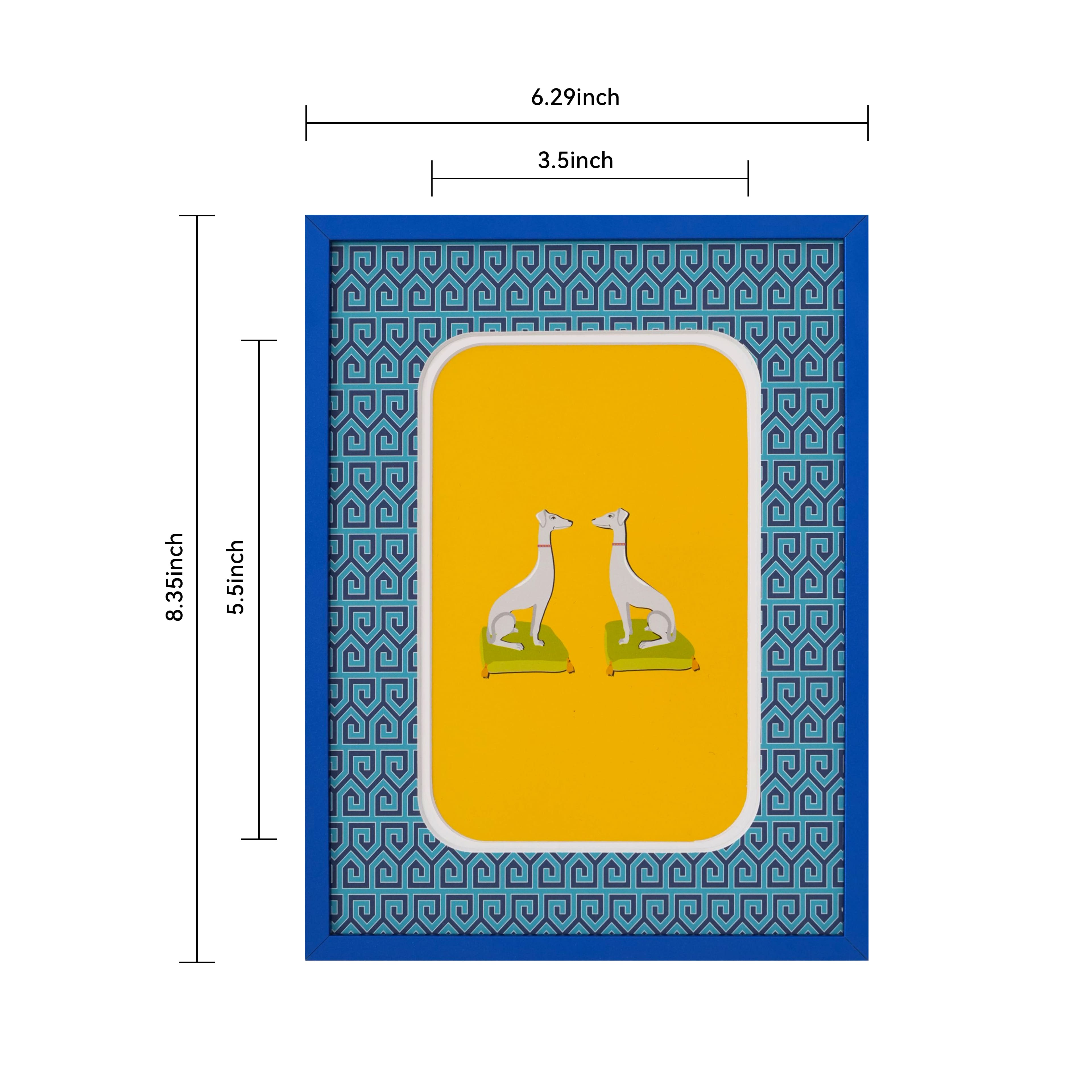 Jonathan Adler x Michaels 4" x 6" Blue & Teal Greek Key Matted Metal Tabletop Frame