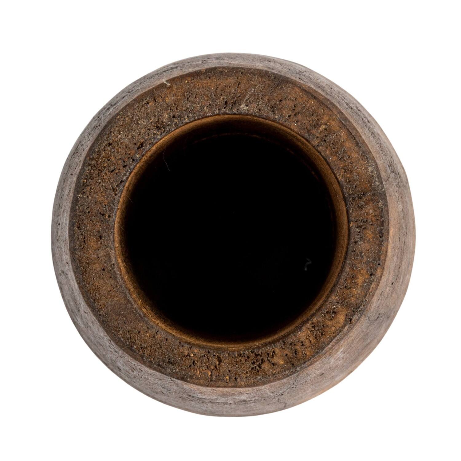 Hello Honey® Brown Round Reclaimed Wood Vase with Distressed Finish Set