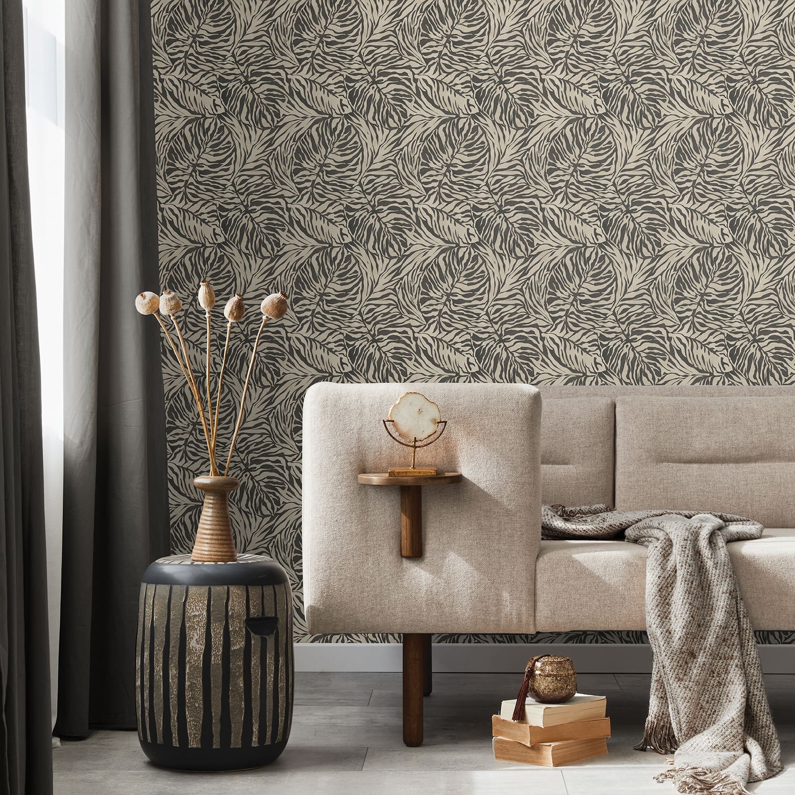 Tommy Bahama Zebra Leaf Peel & Stick Wallpaper