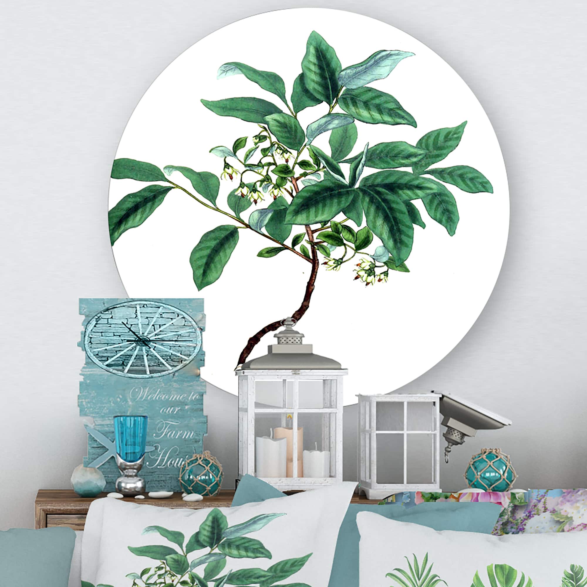 Designart - Vintage Green Leaves Plants IV