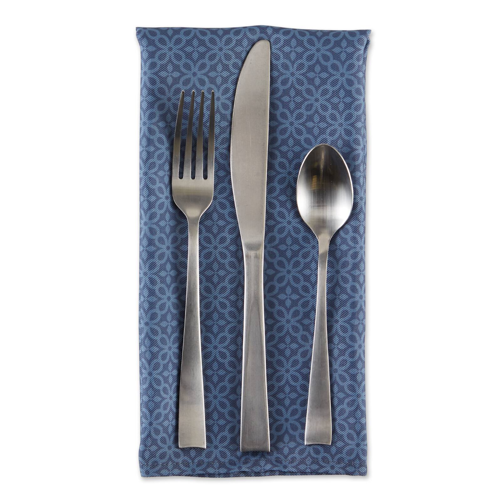 DII® Oversized Tonal Lattice Print Outdoor Linen Dinner Napkins