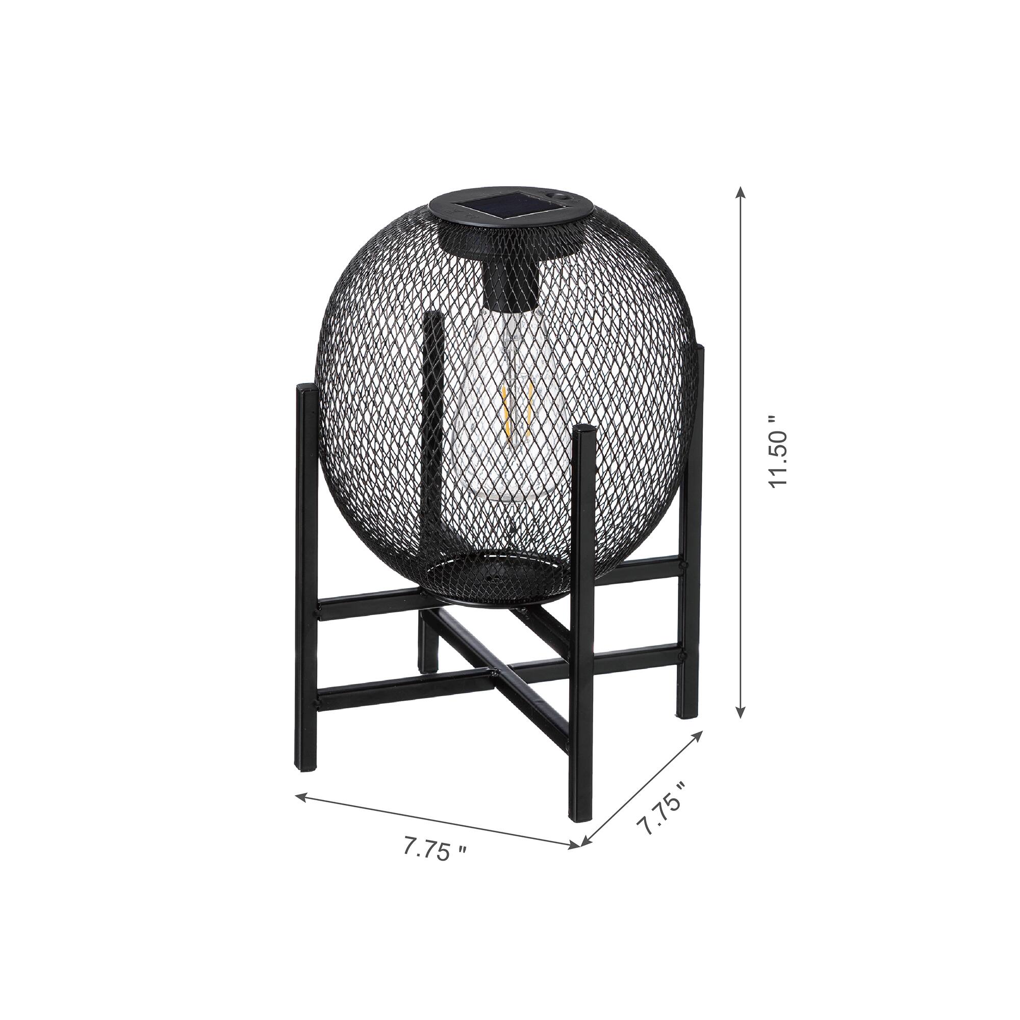 Glitzhome® 11.5" Metal Mesh Solar Powered Lantern with Stand