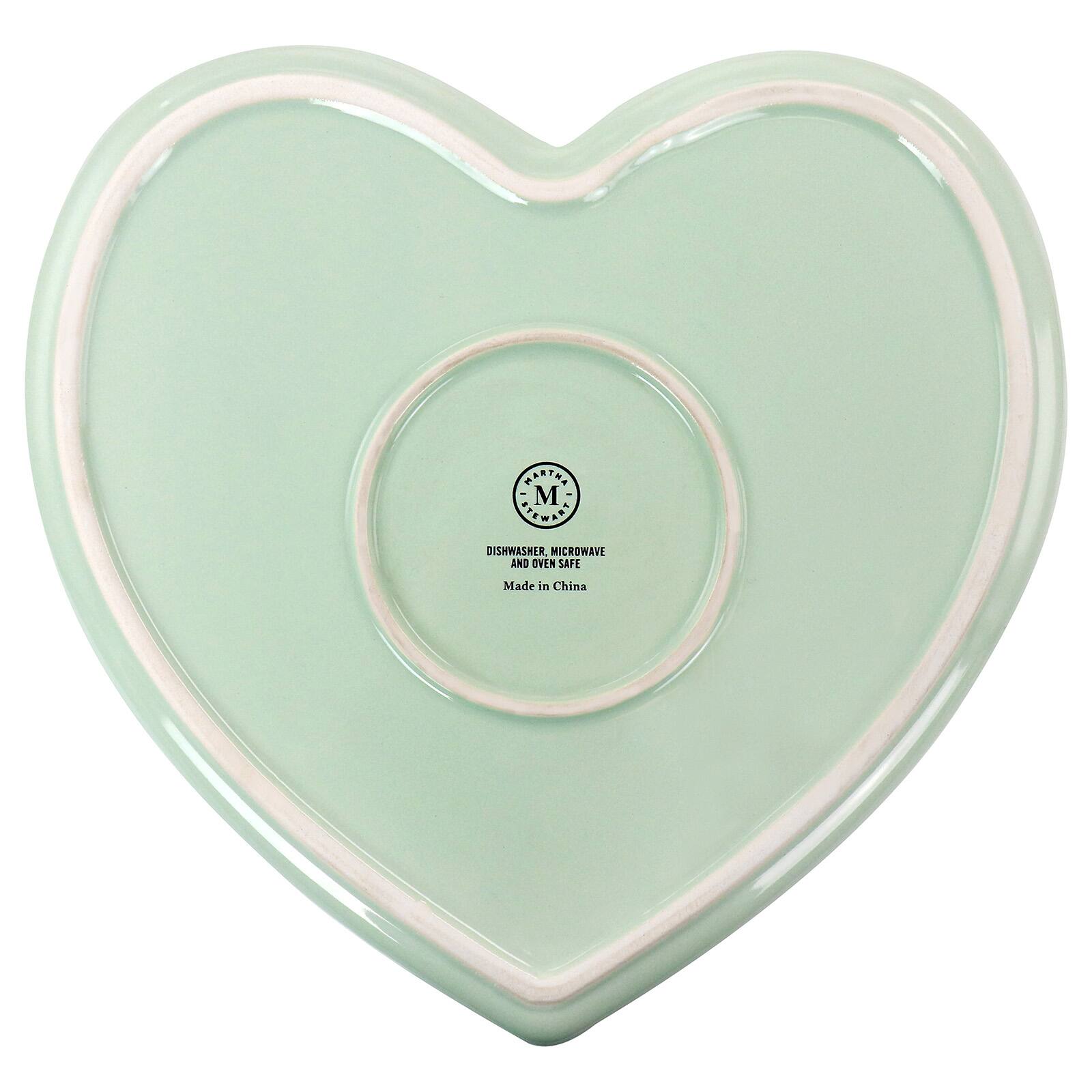 Martha Stewart 11'' Mint Heart Shaped Stoneware Cake Pan