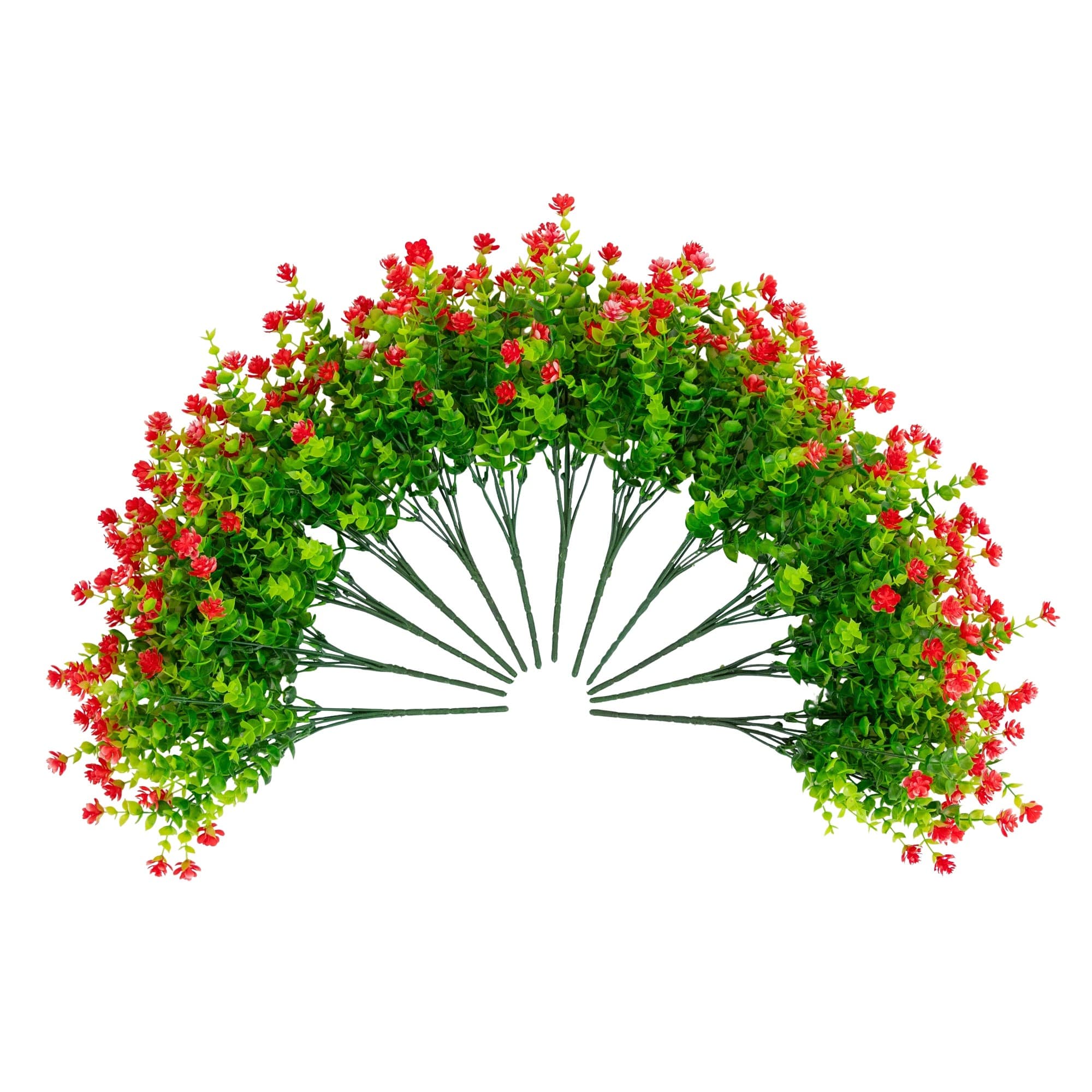 13" UV Resistant Artificial Flowering Mini Rose Bushes, 12ct.