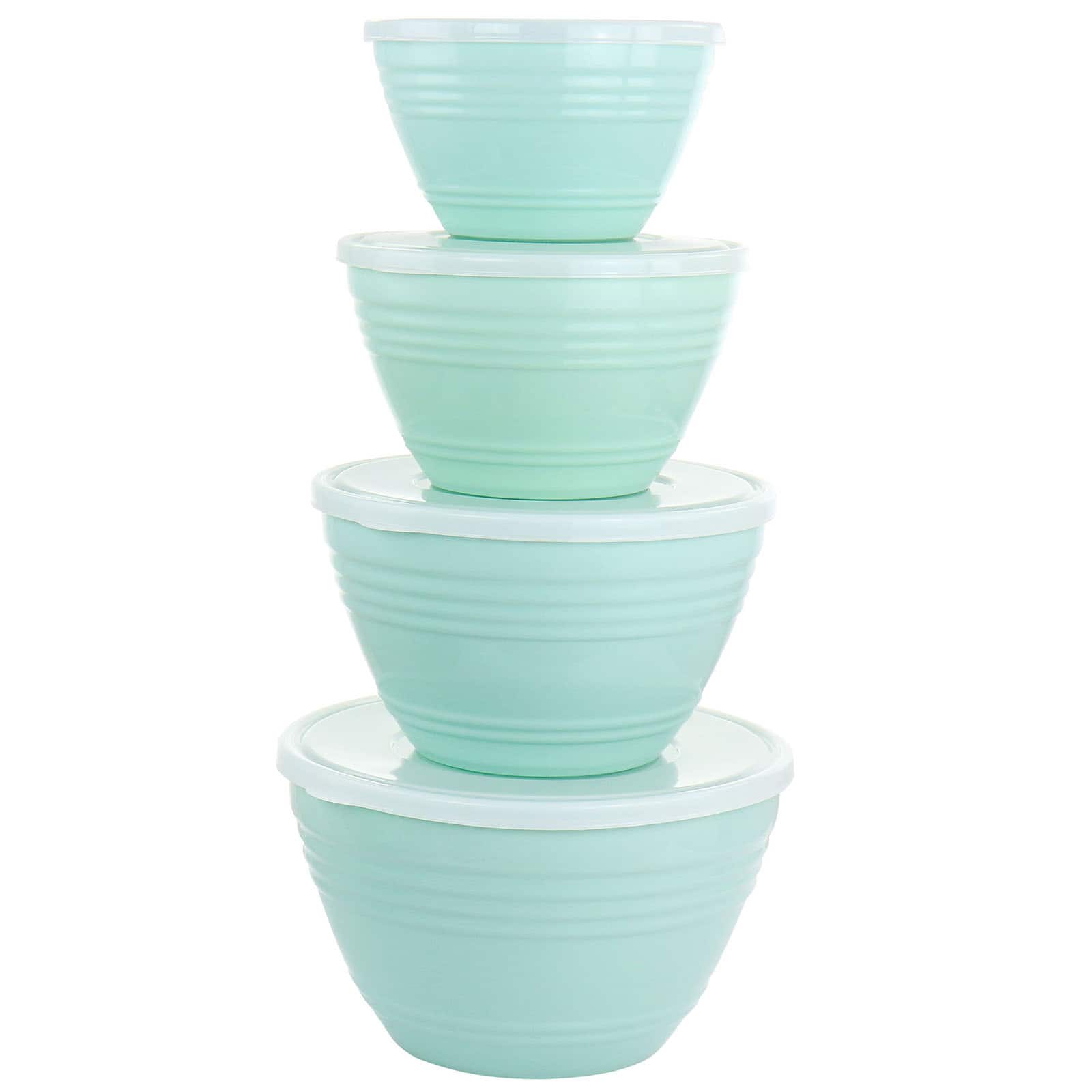 Martha Stewart Turquoise Plastic Bowl Set with Lids