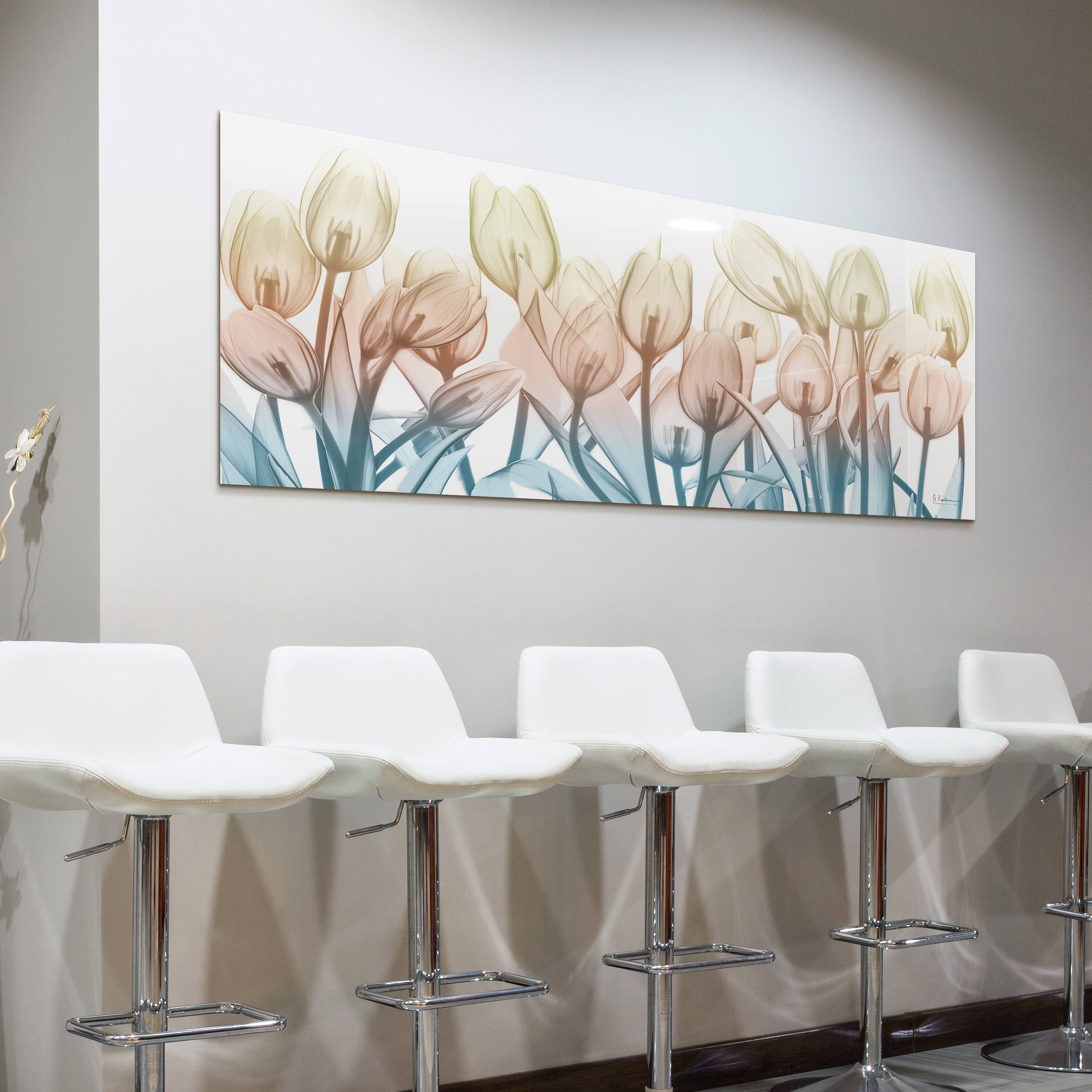 Empire Art Direct 24" x 63" Spring Blooms Frameless Free Floating Printed Tempered Glass Wall Art