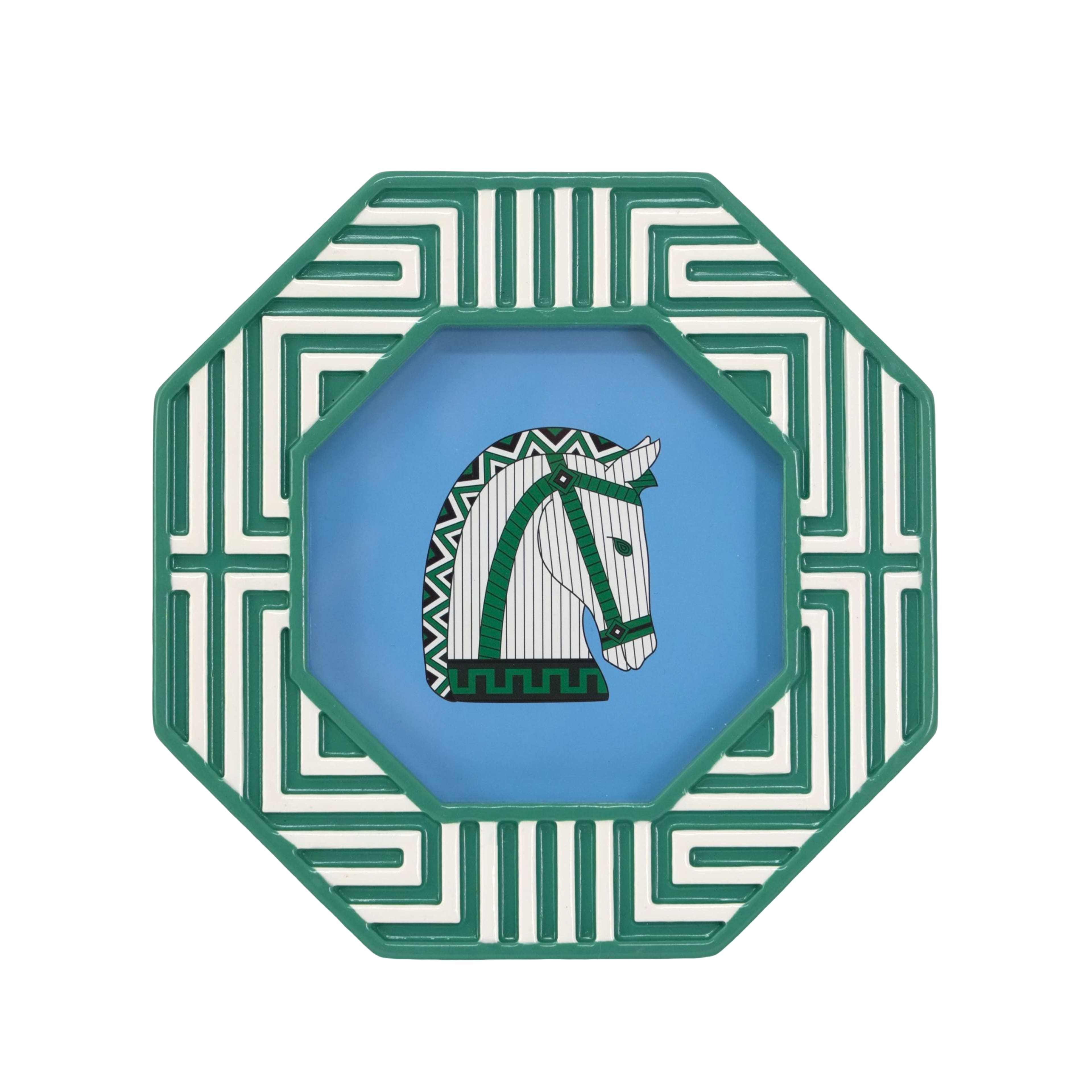 Jonathan Adler x Michaels 4" x 4" Teal & White Greek Key Hexagonal Tabletop Frame