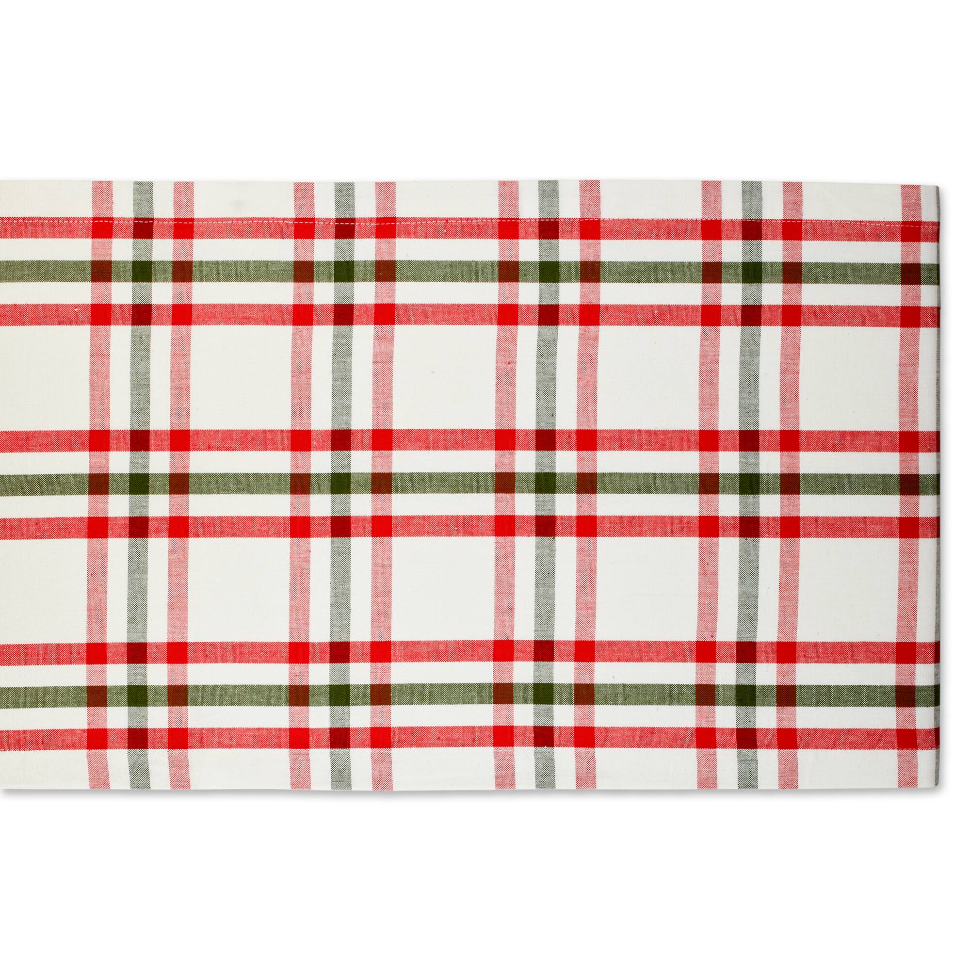 DII® 108" Jolly Tree Collection Nutcracker Plaid Table Runner