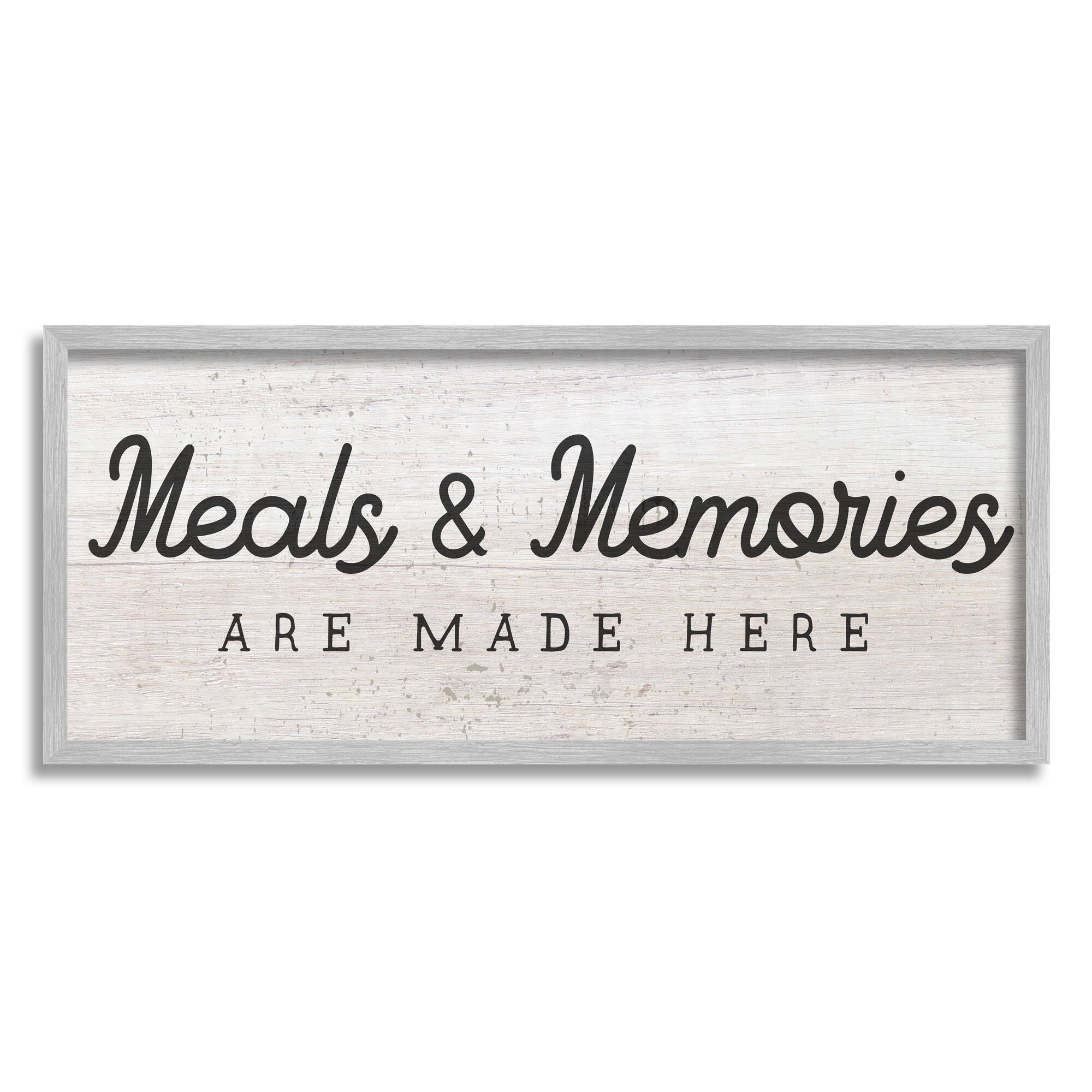 Stupell Industries Meals & Memories Made Here Rustic Kitchen Sign Framed Wall Art