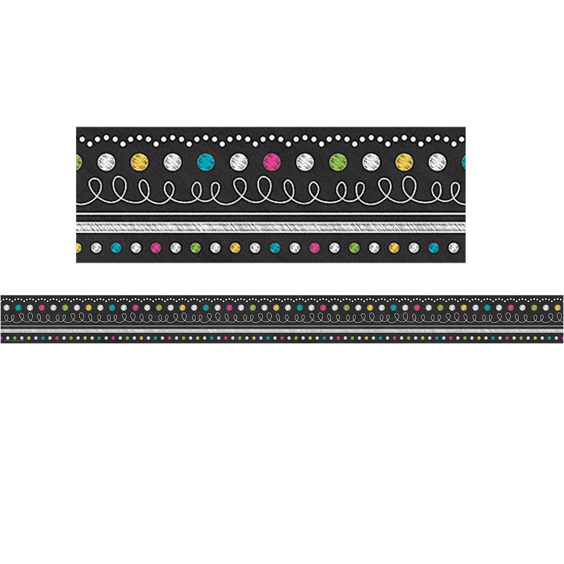 Teacher Created Resources Chalkboard Brights Straight Borders, 210ft.