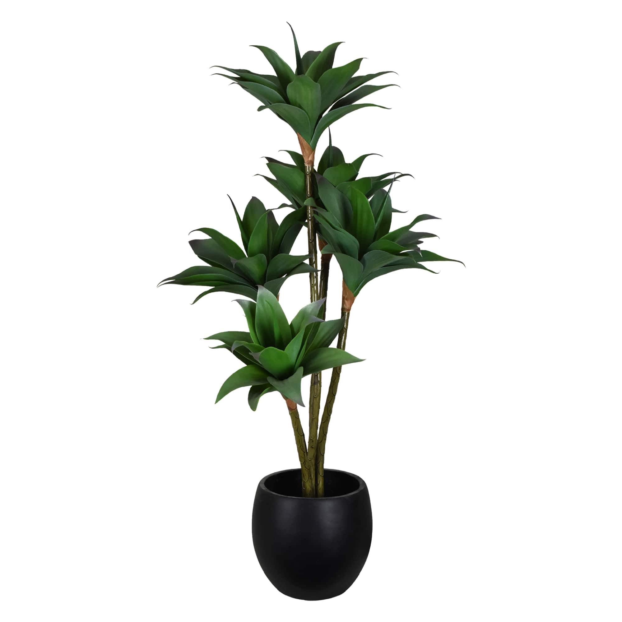 American Art Decor 4ft Artificial Crown Orchid Tree in Cement Pot Faux Plant