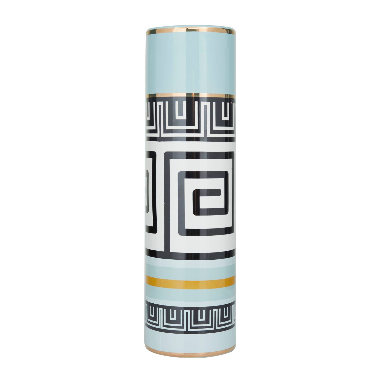 Teal Stoneware Modern Vase, 18" x 5" x 5"