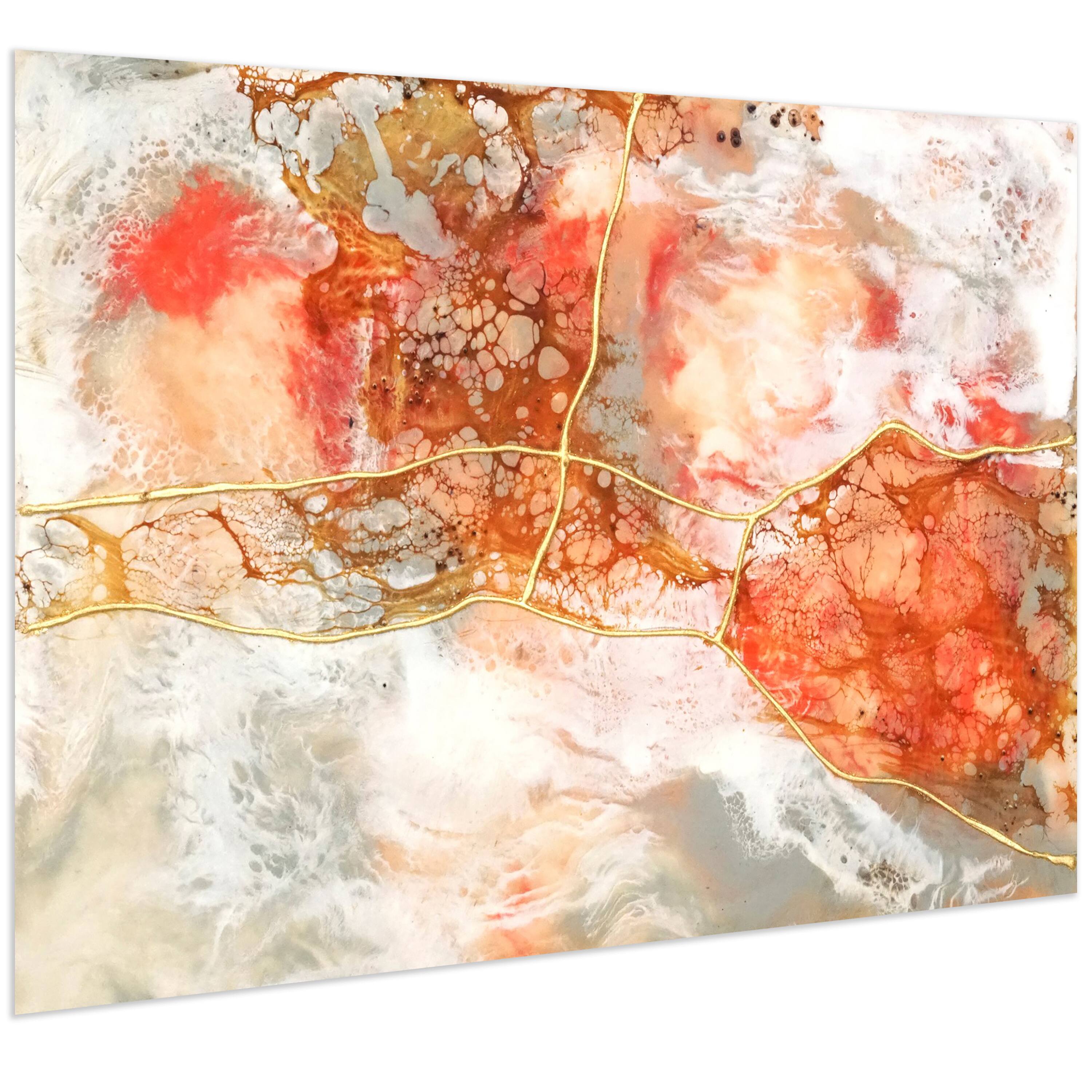 Empire Art Direct 48" x 32" Coral Lace II Frameless Free Floating Printed Tempered Art Glass Wall Art