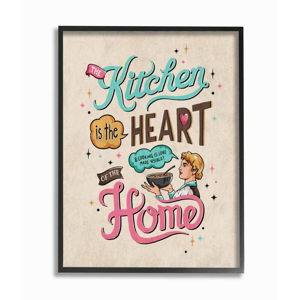 Stupell Industries Kitchen Heart & Home Framed Giclee Textured Wall Art