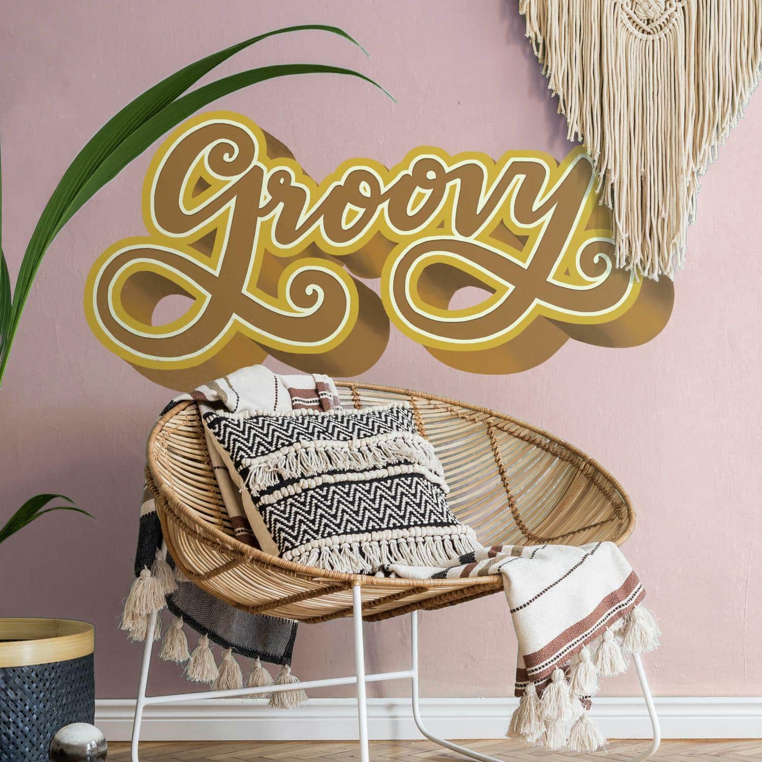 RoomMates Groovy Retro Peel & Stick Giant Wall Decal
