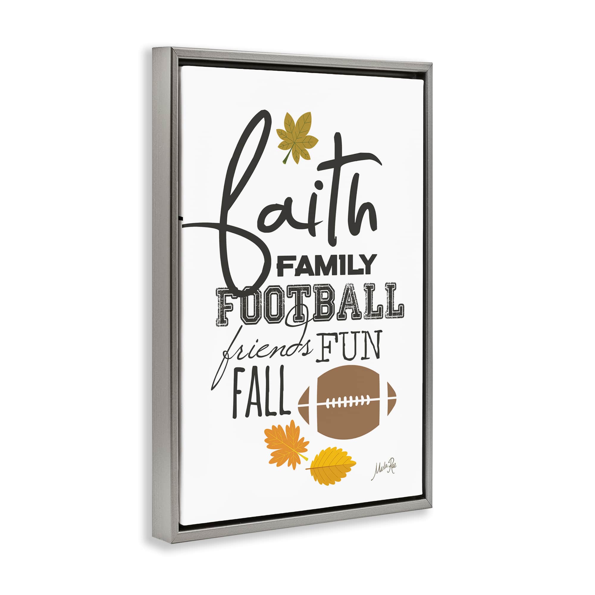 Stupell Industries Faith Family Football Floater Framed Art