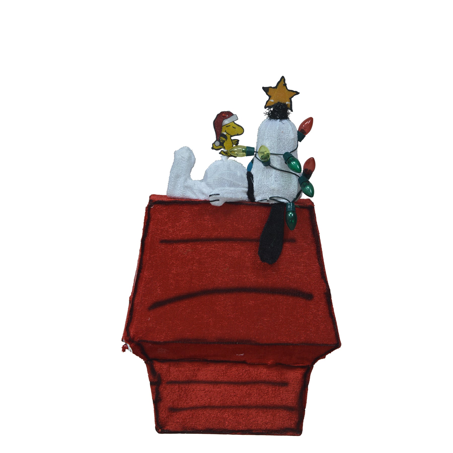 Peanuts® 2ft. 3D Pre-Lit Snoopy on Dog House with Star Yard Art