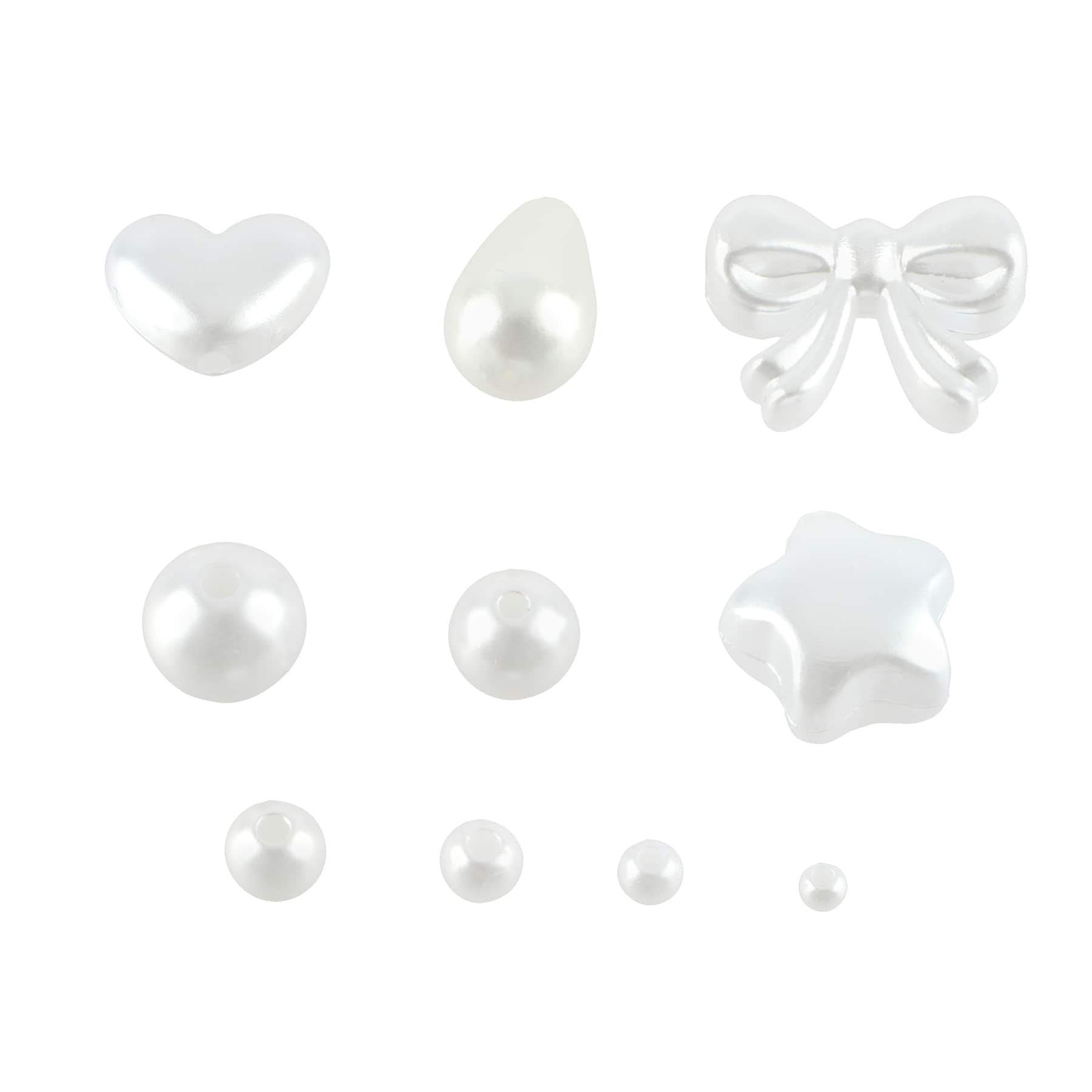 Mixed White Pearl Plastic Craft Beads, 800ct. by Bead Landing™