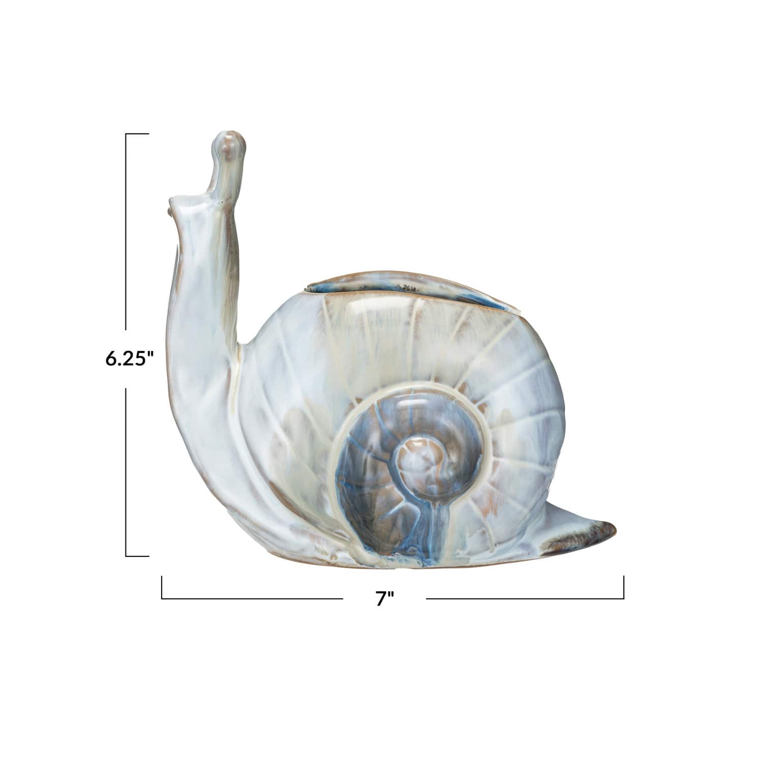 Hello Honey® 7" Multicolor Reactive Glaze Stoneware Snail Vase Planter