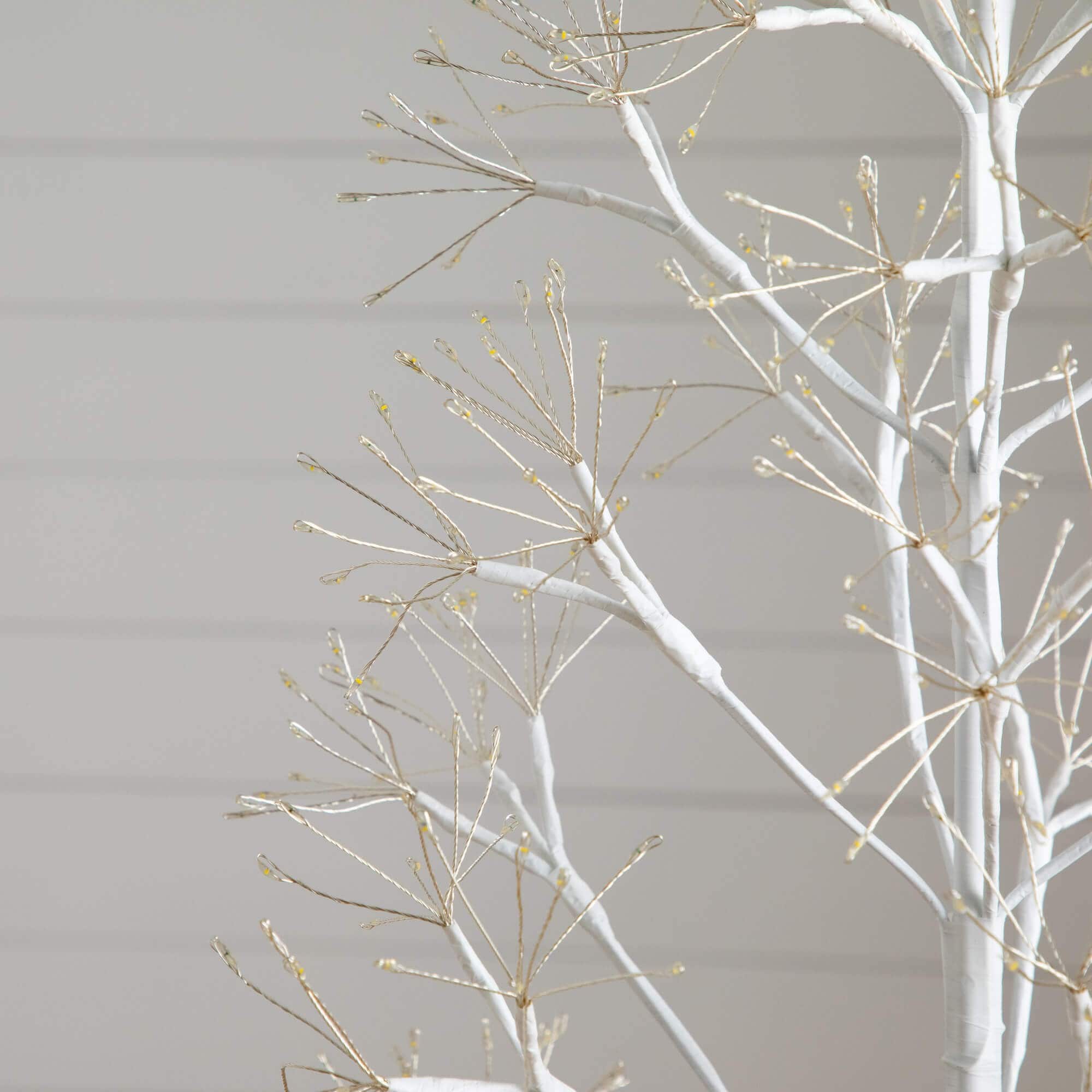 6ft. Pre-Lit Artificial White Starburst Tree, Fairy Warm White LED Lights