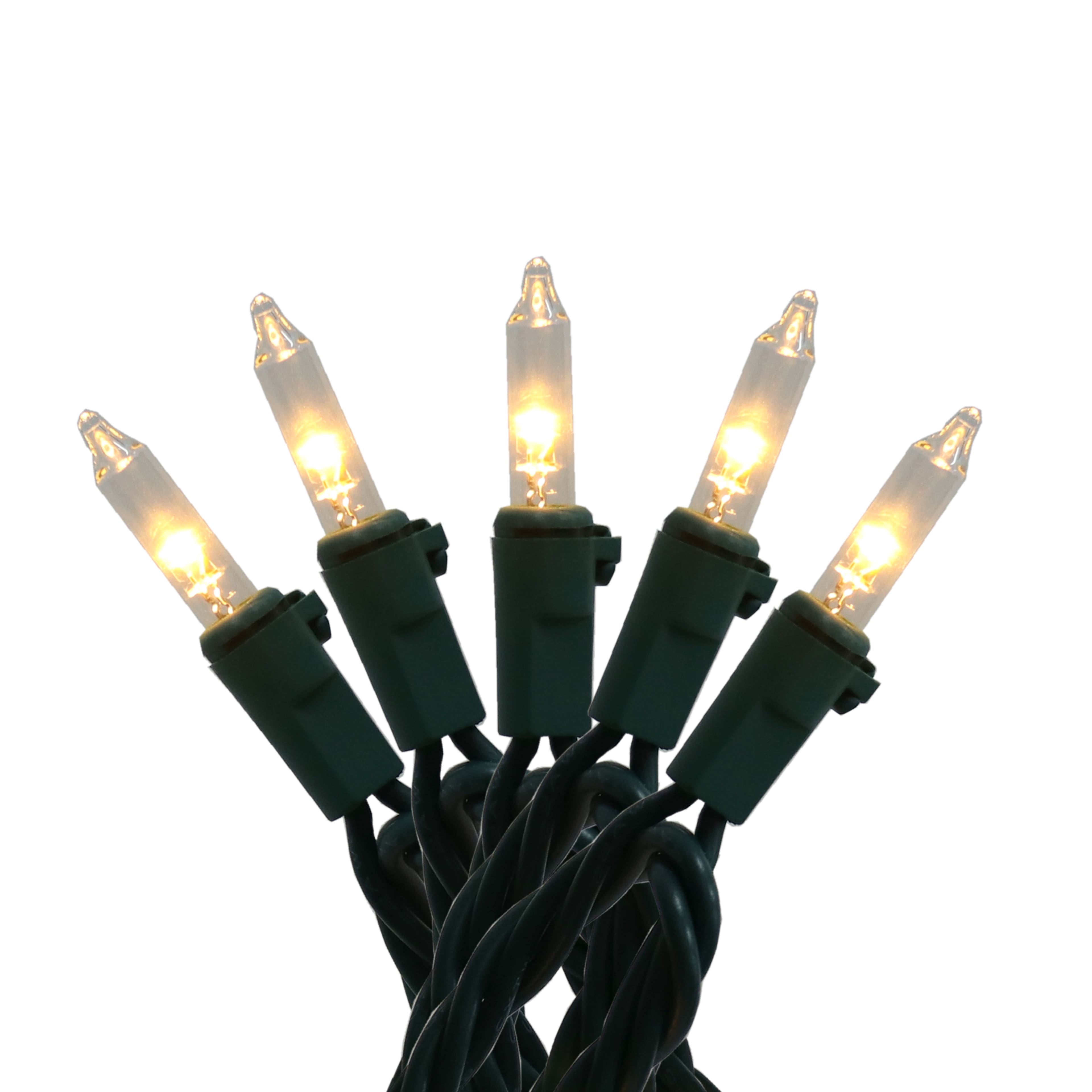 100ct. Warm White Mini LED Glass Twinkling String Lights on Green Wire by Ashland®