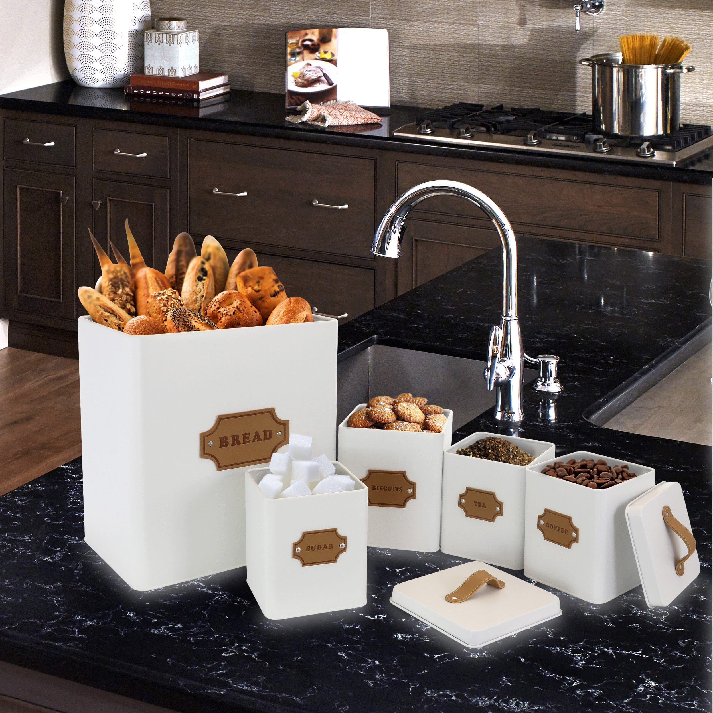 MegaChef Kitchen Food Storage & Organization 5-Piece Canister Set