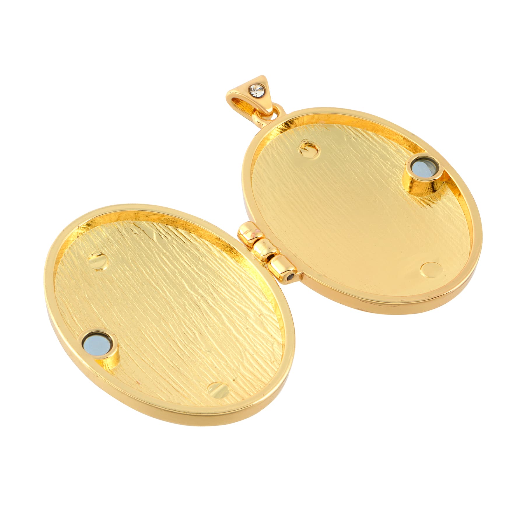 Gold Jeweled Oval Locket Pendant by Bead Landing™