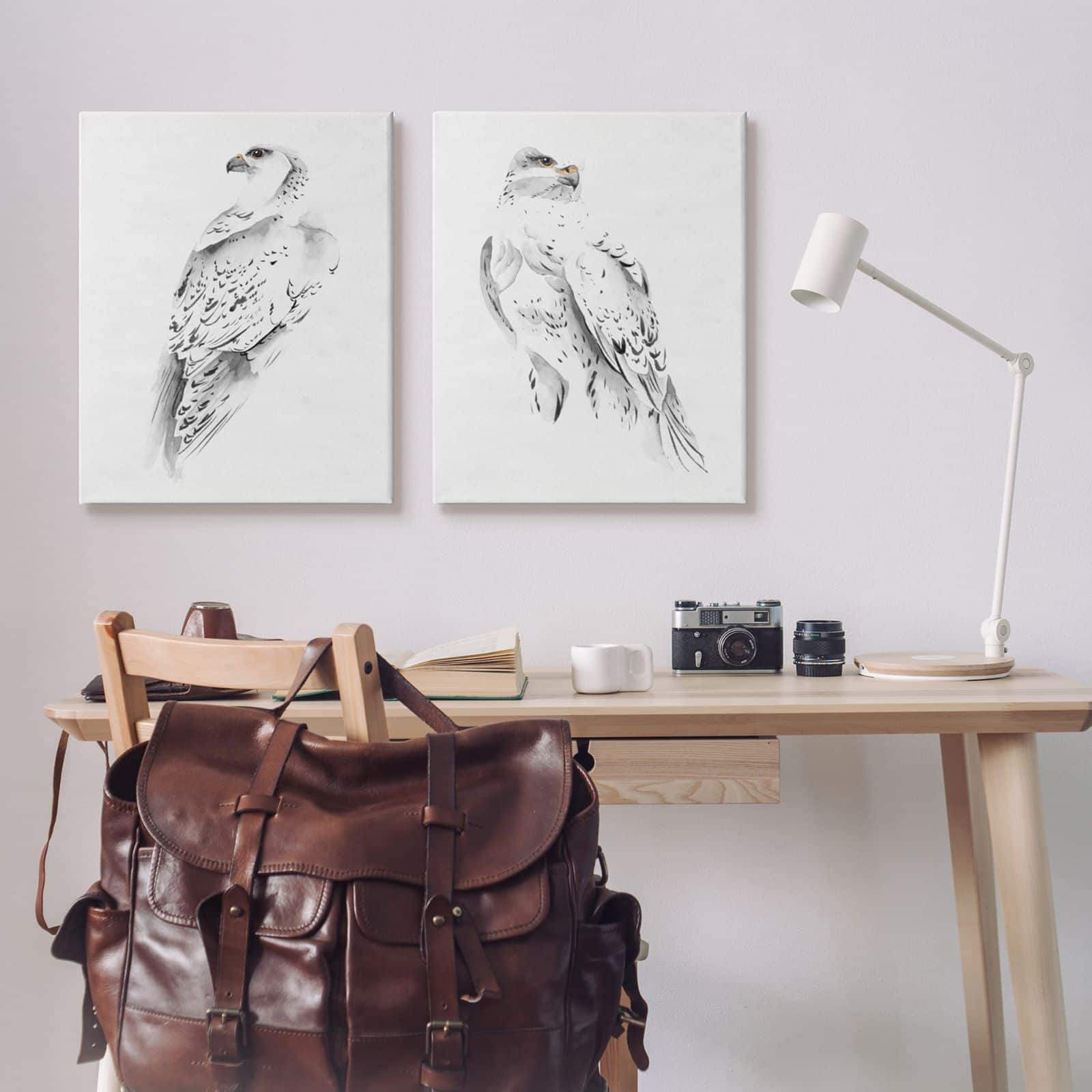 Stupell Industries White Hawk Winter Birds Soft Speckled Feathers  Canvas Wall Art