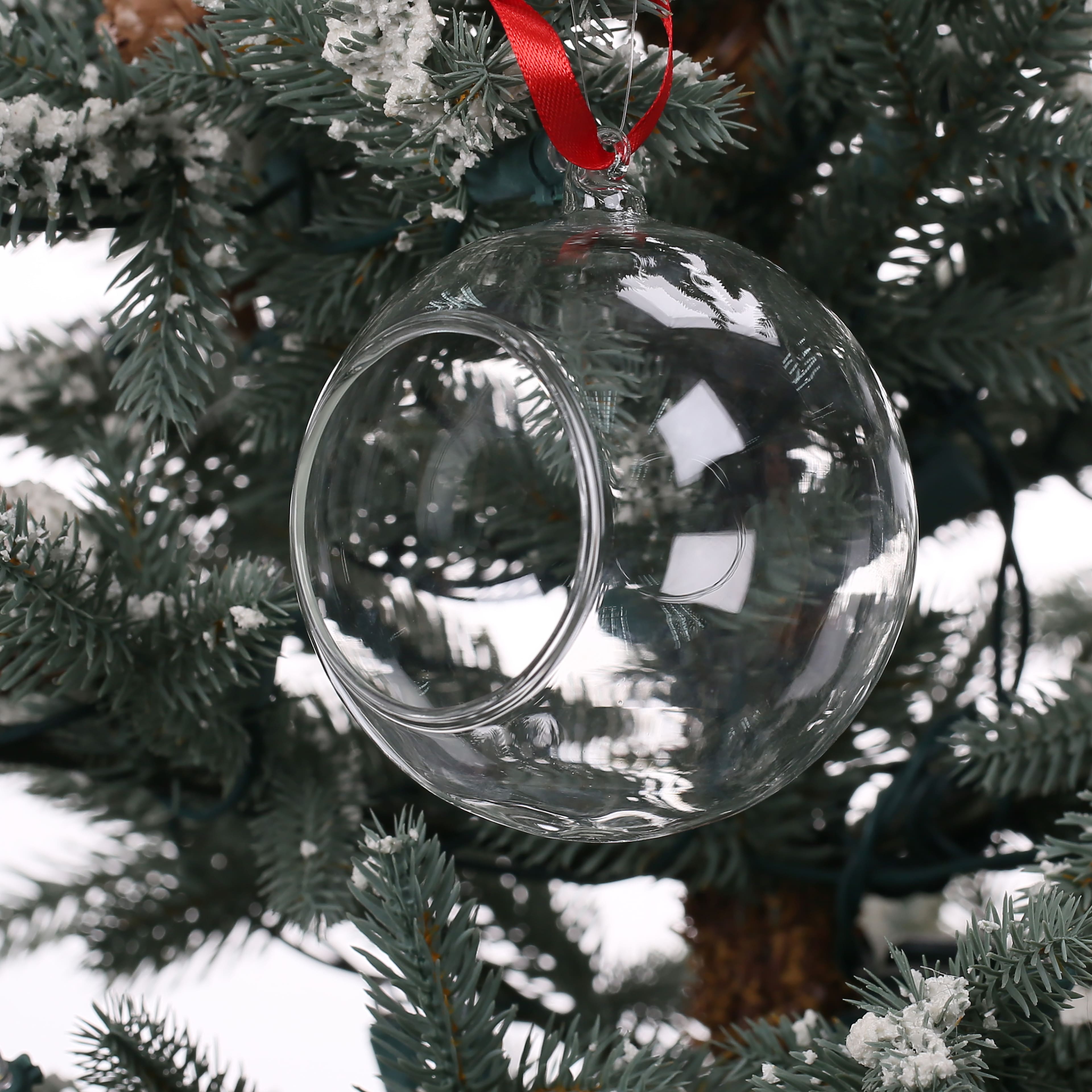 4" Clear DIY Glass Open Ball Ornament by Make Market®
