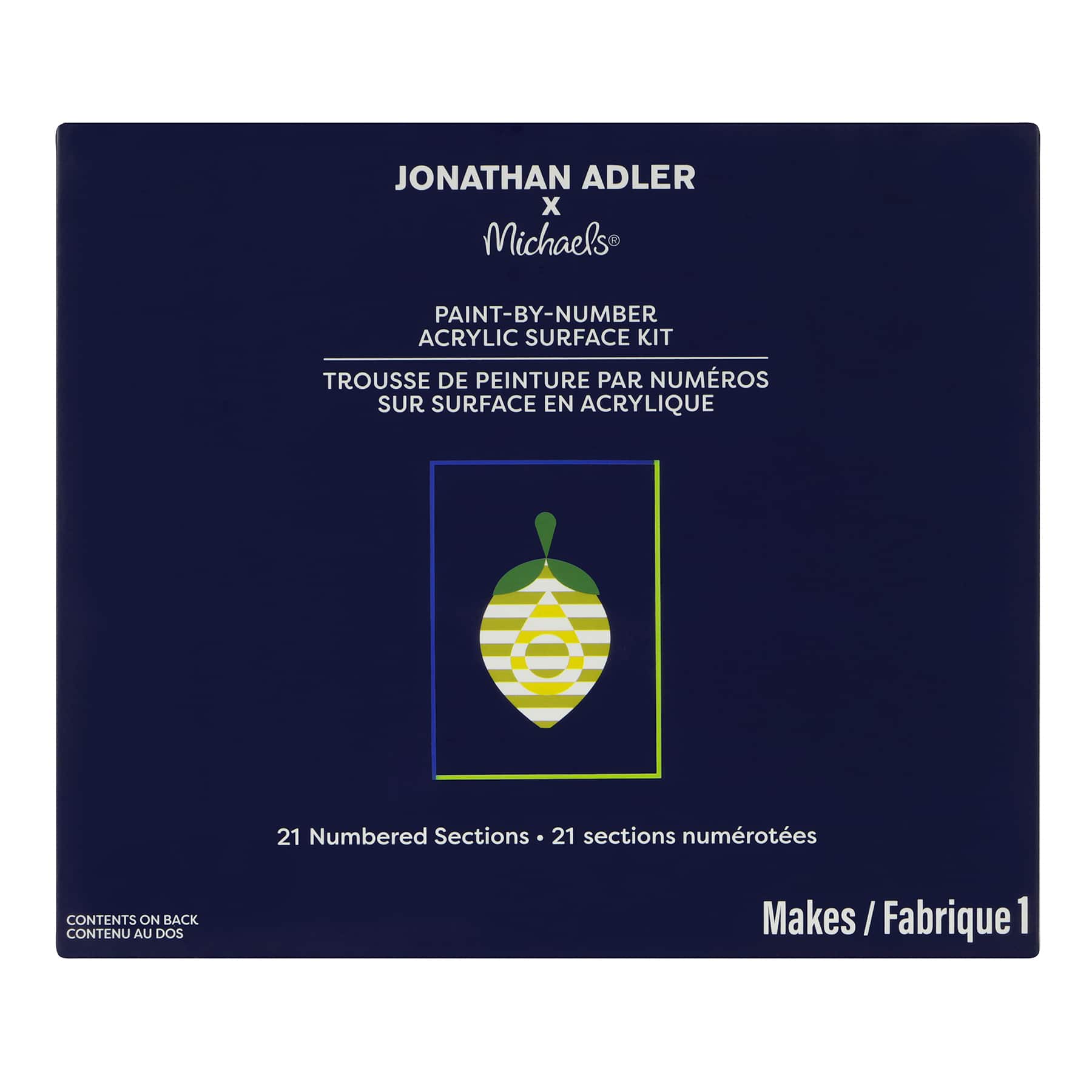 Jonathan Adler x Michaels 5" x 7" Lemon Paint-By-Number Acrylic Surface Kit