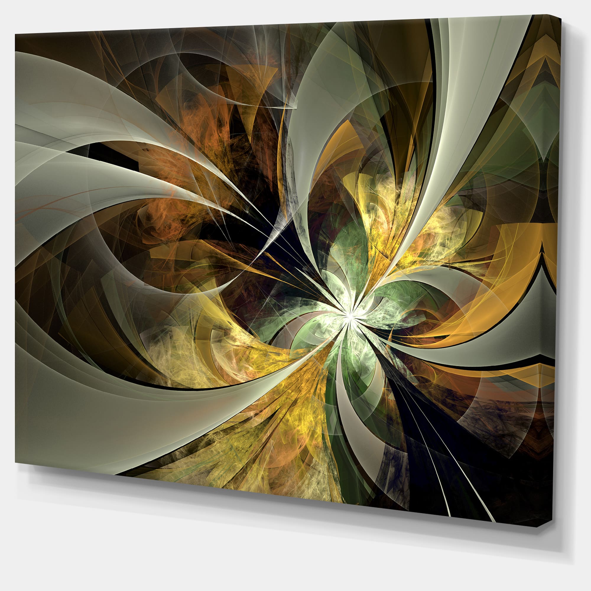 Designart - Symmetrical Gold Fractal Flower
