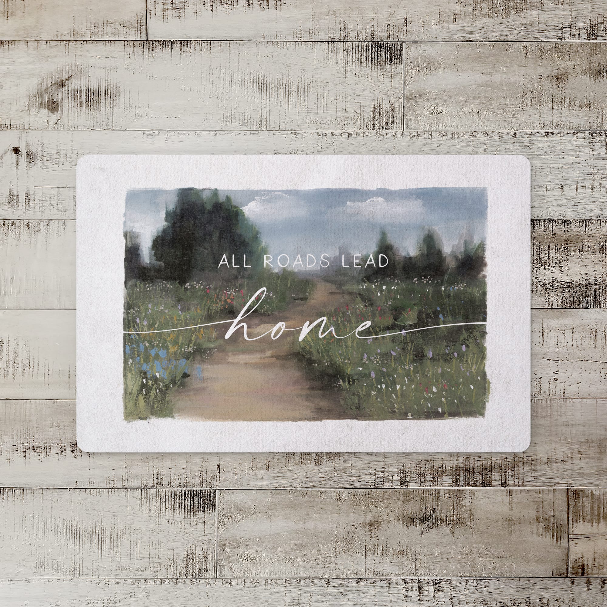Home Floral Pathway 27" x 18" Floor Mat