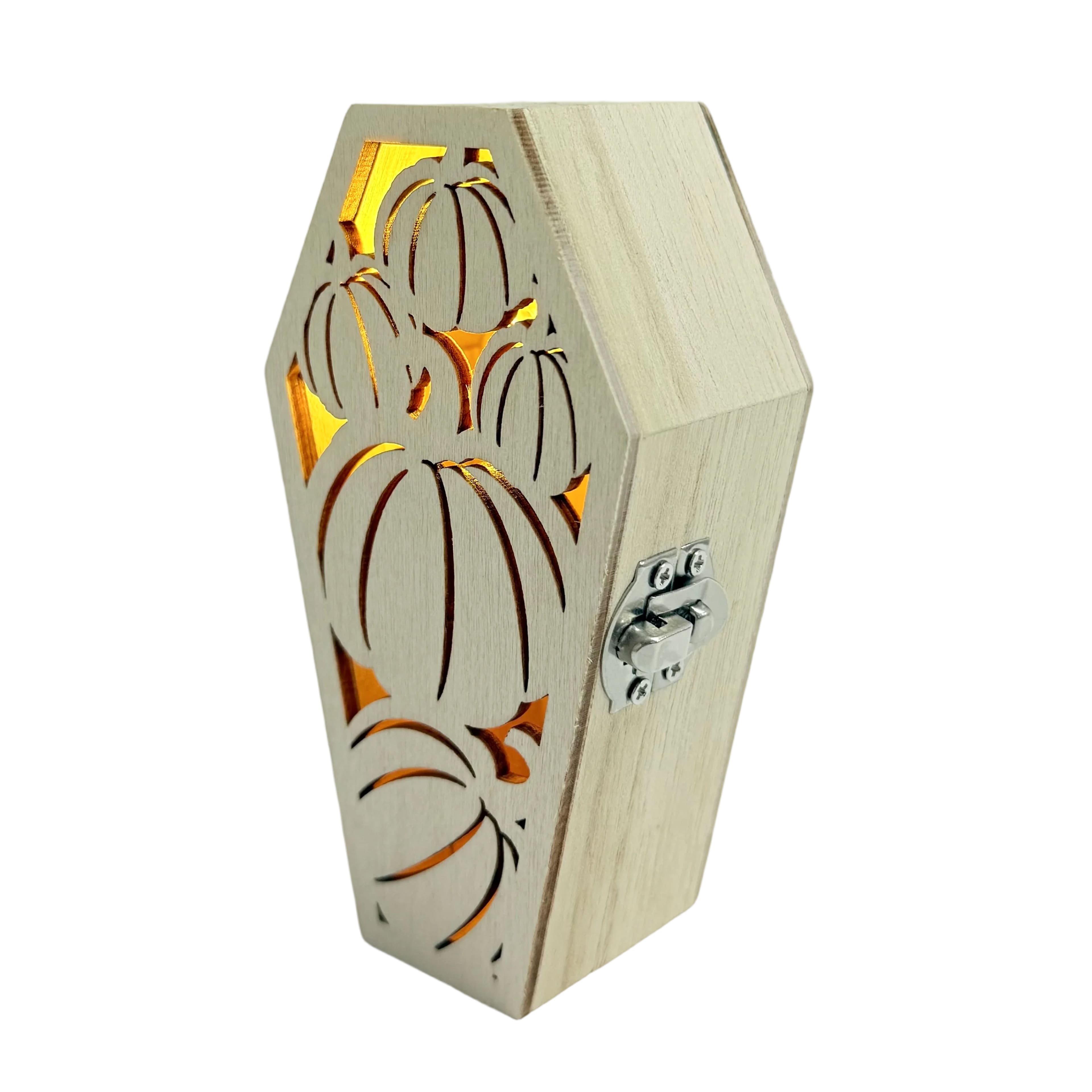 4.5" Pumpkin Coffin DIY LED Wood Décor by Make Market®