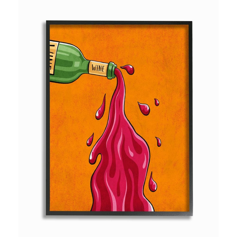 Stupell Industries Wine Splash Wall Art in Black Frame