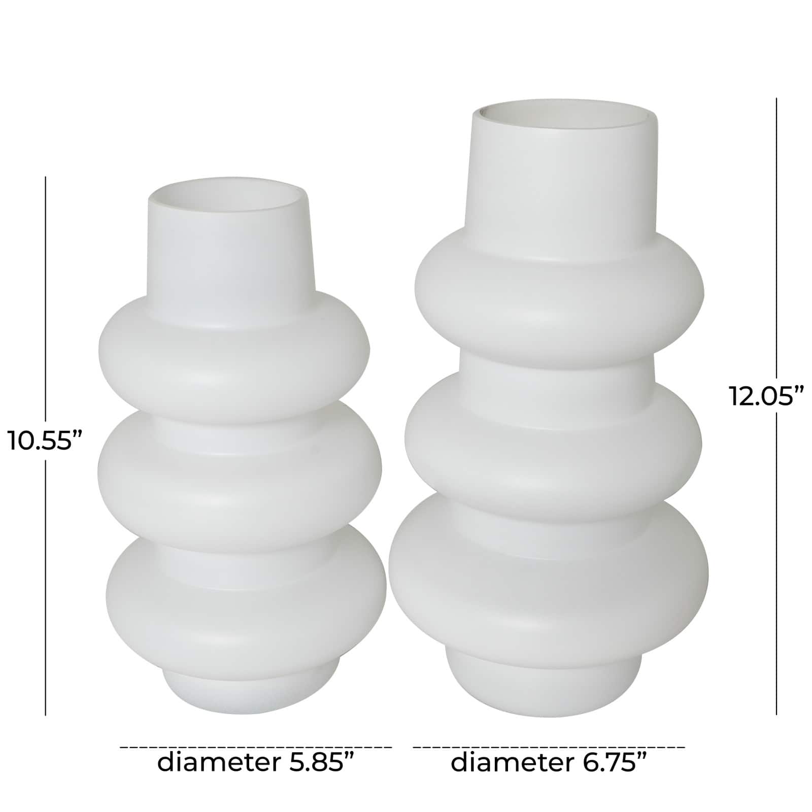 White Glass Dimensional Bubble Vase Set