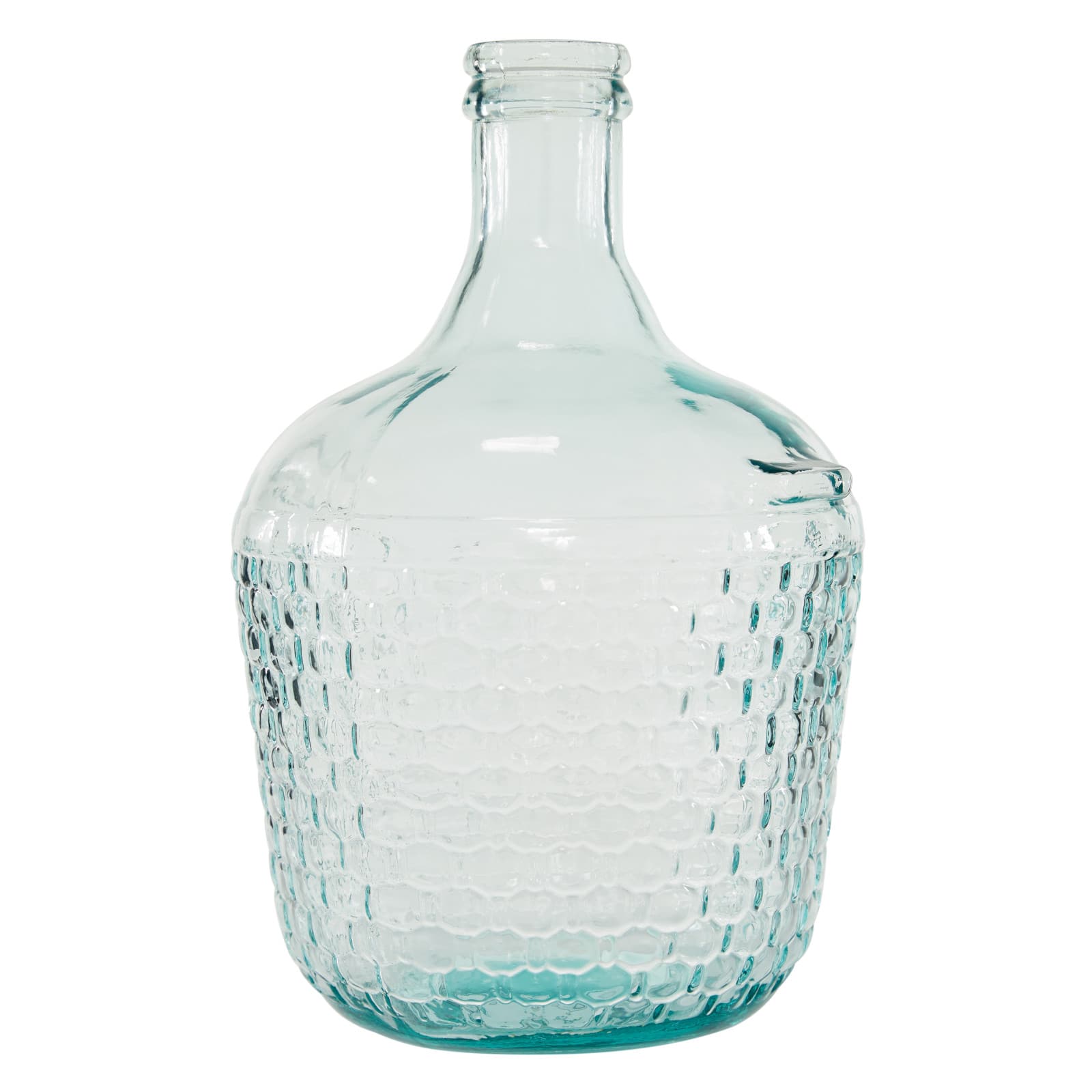17" Blue Glass Farmhouse Vase