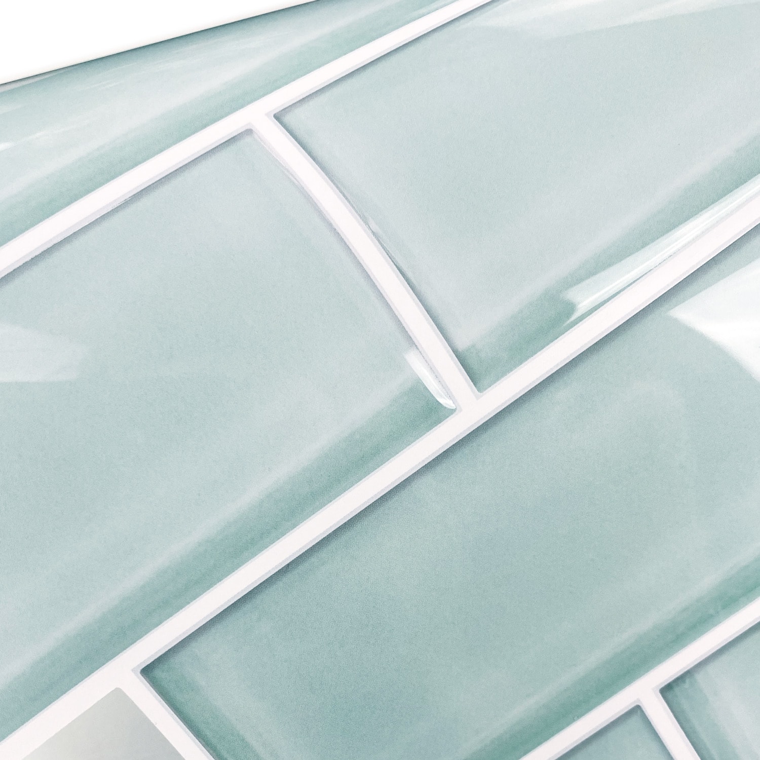 RoomMates Aqua Seaglass Subway Peel & Stick Sticktile