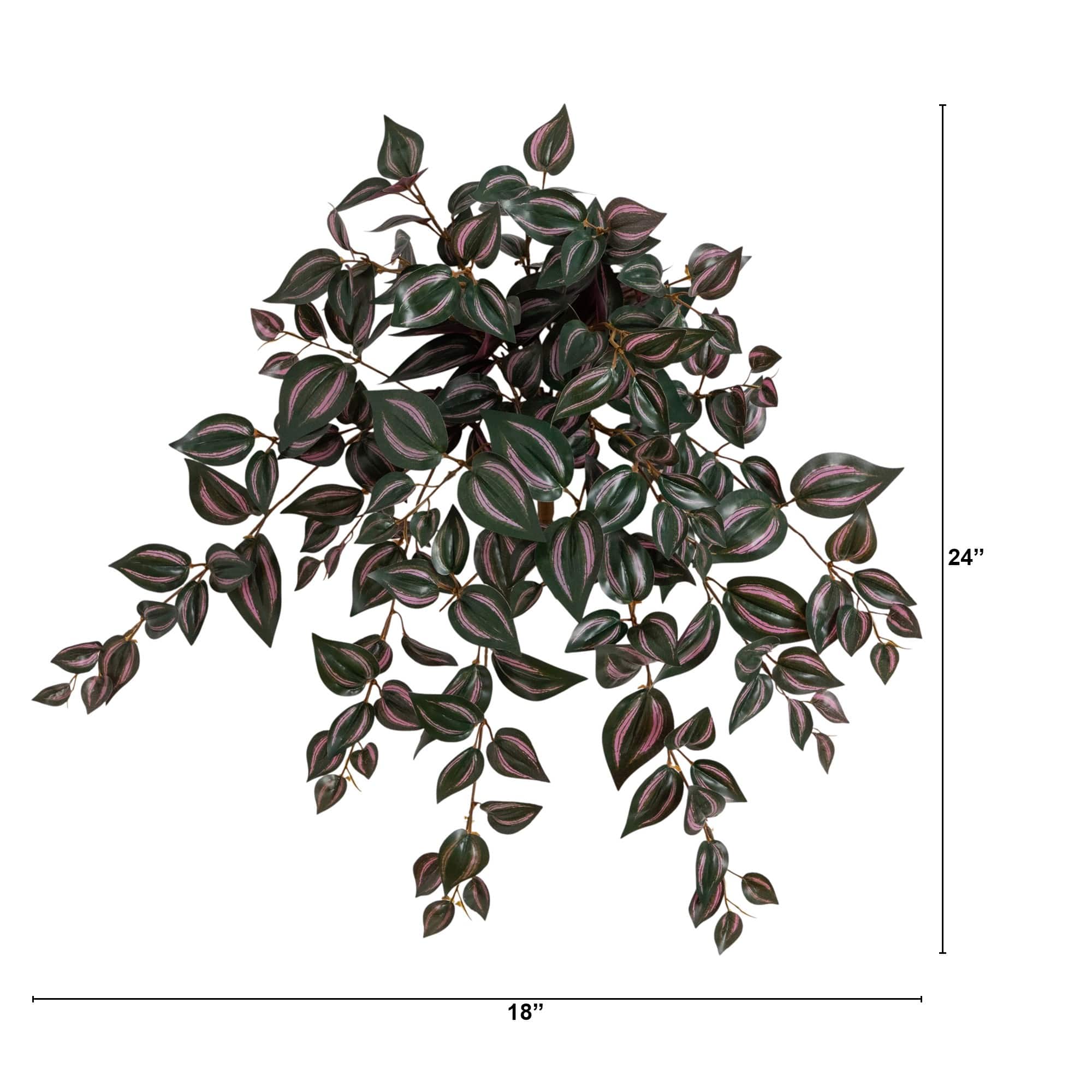 24" UV Resistant Artificial Wandering Jew Hanging Plant (Indoor/Outdoor)- Set of 3