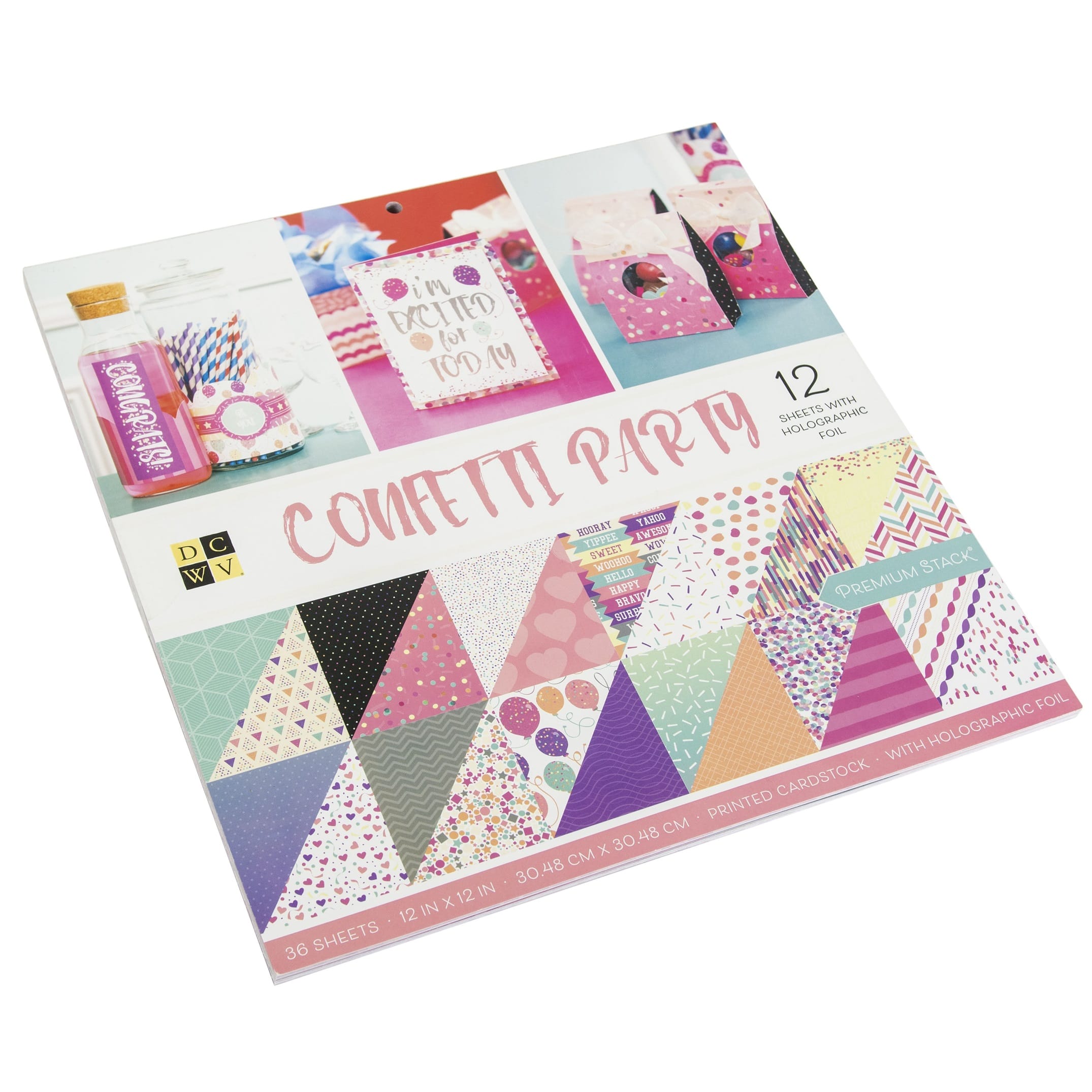 DCWV® 12" x 12" Confetti Cardstock Stack, 36 Sheets