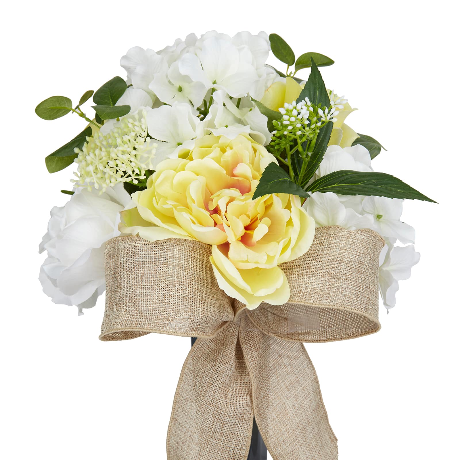White & Yellow Peony & Hydrangea Remembrance Cone by Ashland®