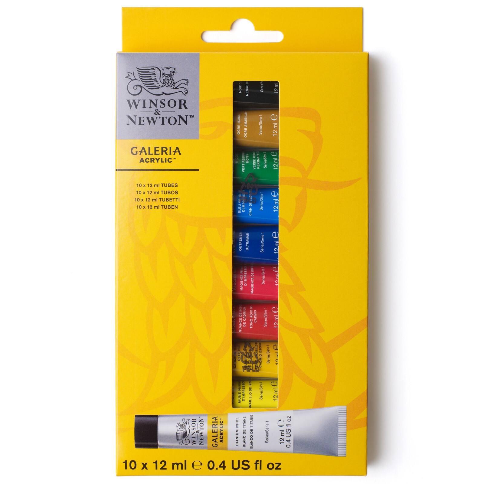 Ensemble de 10 couleurs de peinture Galeria Acrylic de Winsor & Newton