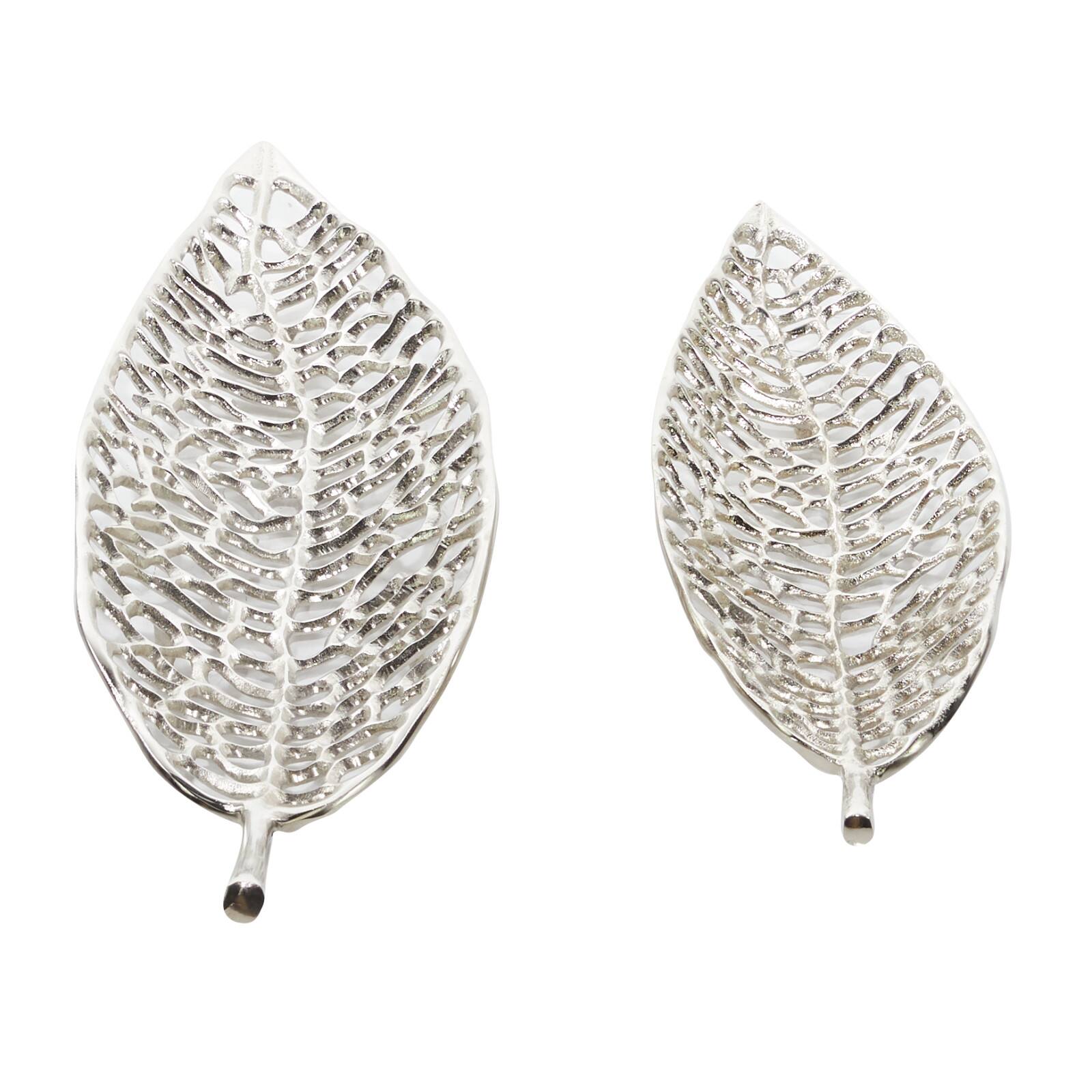 Silver Leaf Aluminum Glam Tray Set