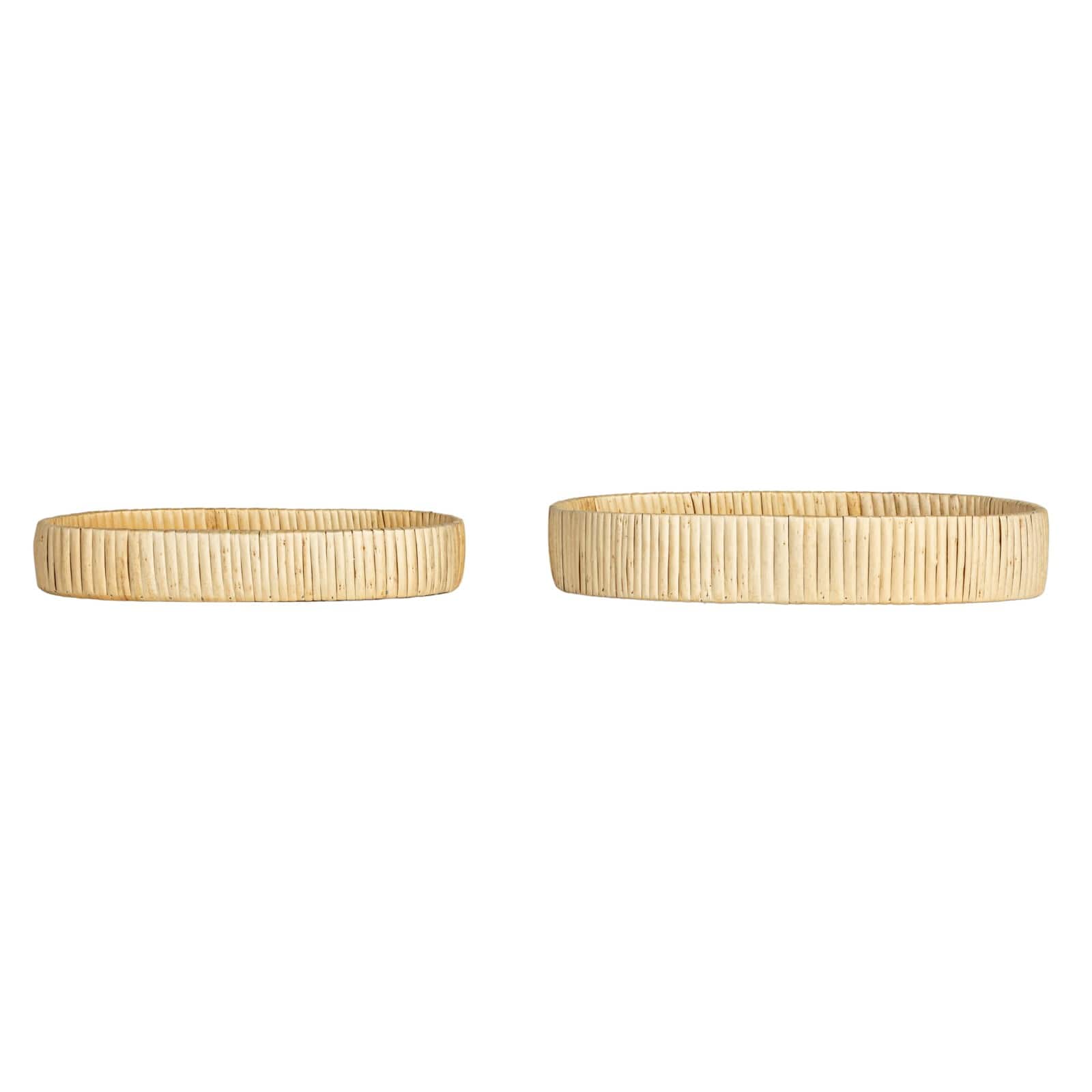 Household Essentials Natural Handwoven Nesting Oval Willow Tray Set