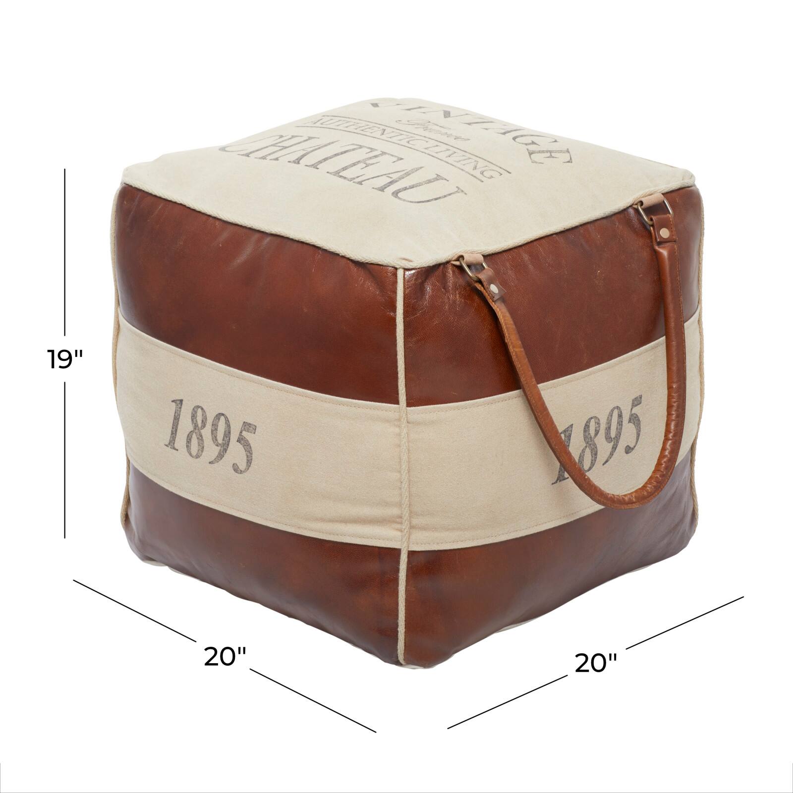 Brown Canvas Rustic Stool