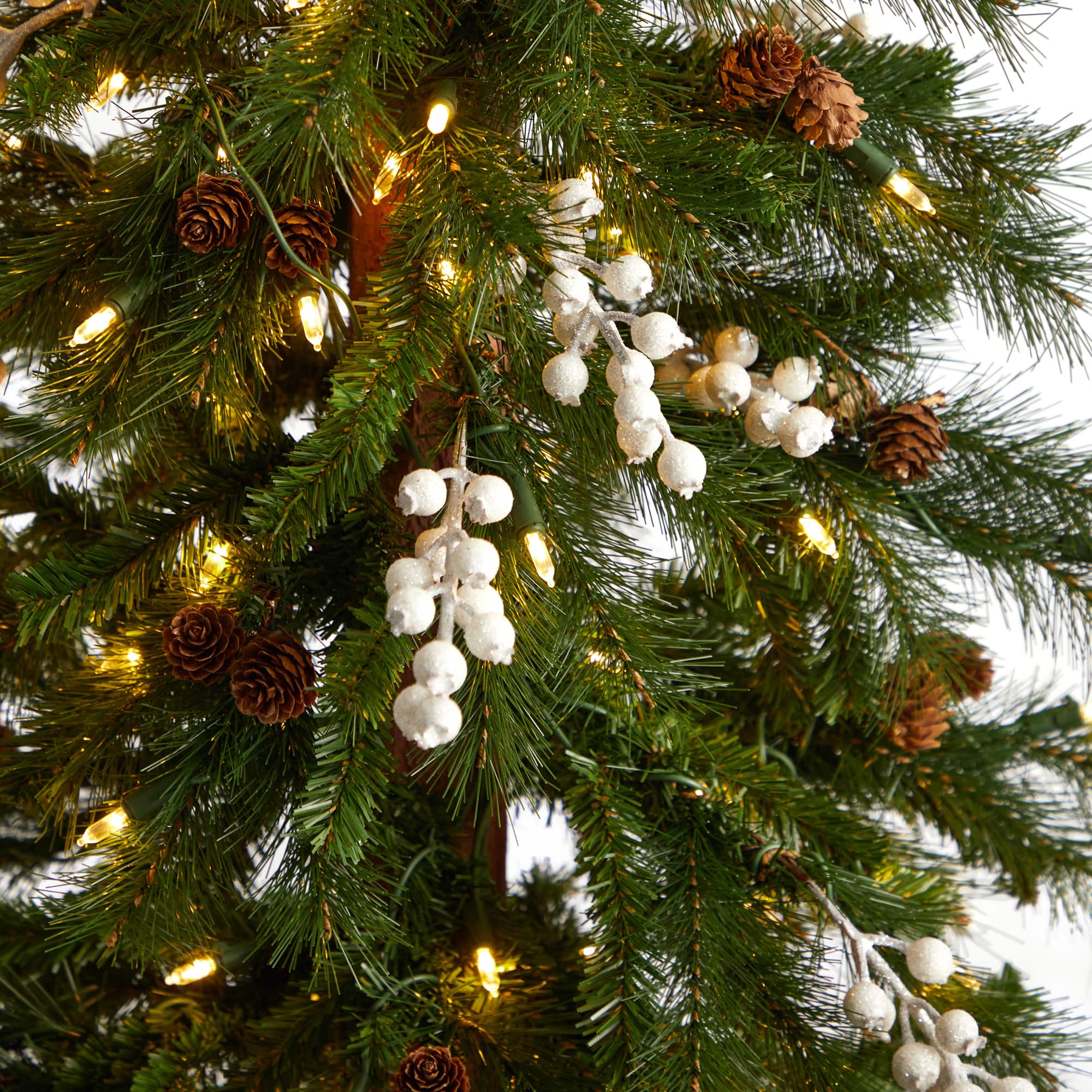 6ft. Pre-Lit Alpine Artificial Christmas Tree, Warm White LED Lights