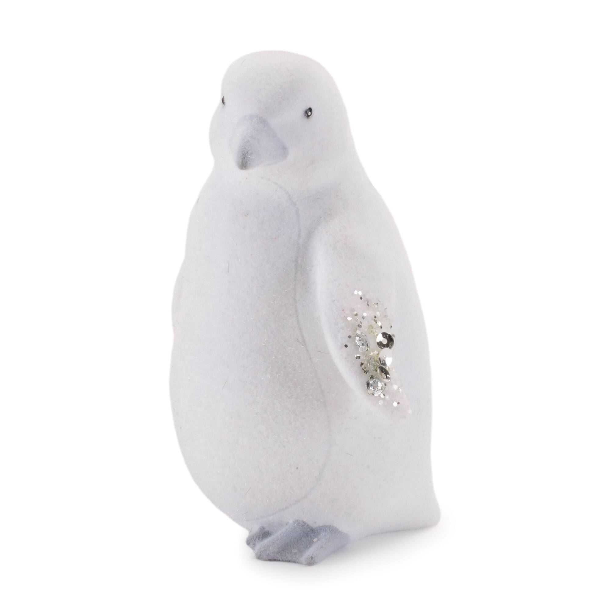 Melrose White Mini Penguin Figurines with Glitter Wings Set