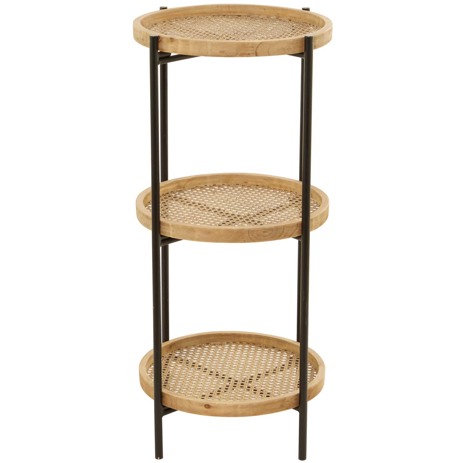 Brown Metal 3 Shelves Shelving Unit 16" x 16" x 34"