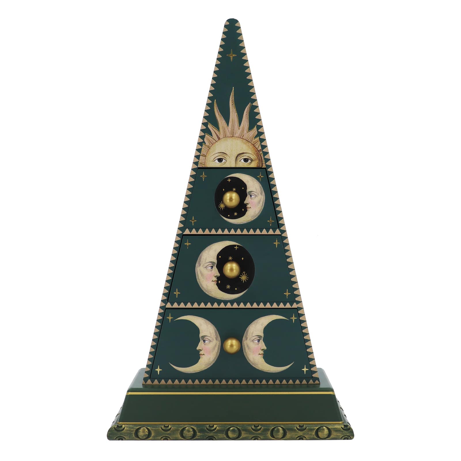 24" Green Moon & Sun Pyramid Tabletop Cabinet by Ashland®