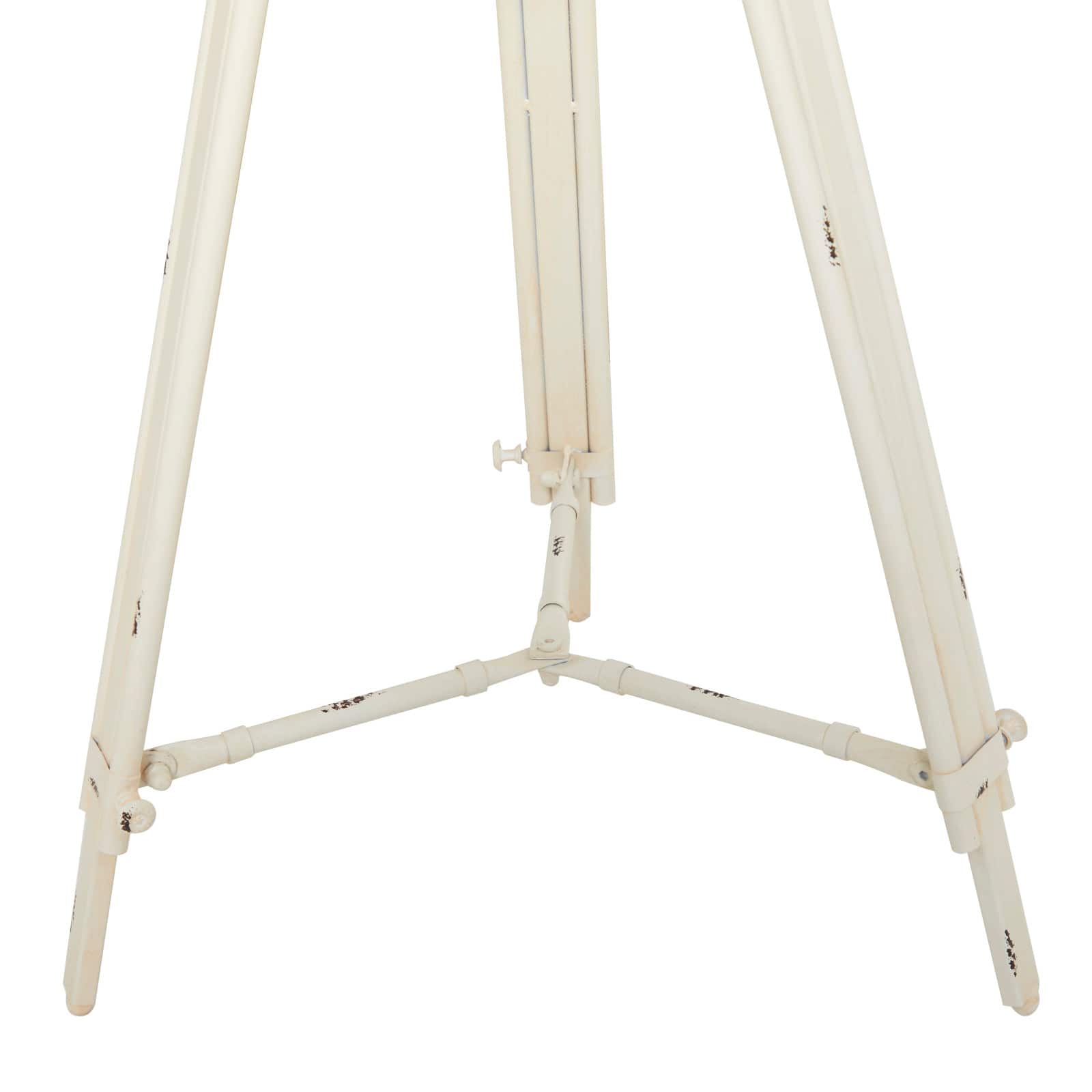 27" White Iron Coastal Accent Table